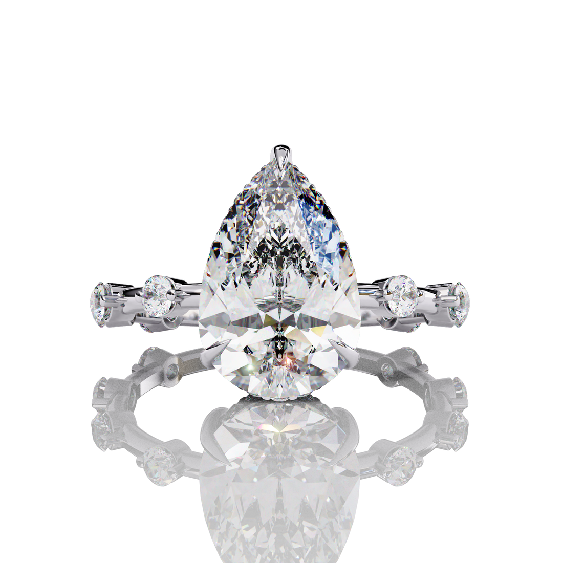 3 Carats Pear Shape Solitaire Ring18