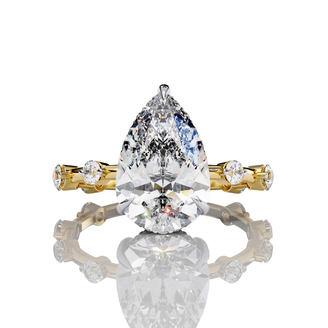 3 Carats Pear Shape Solitaire Ring4