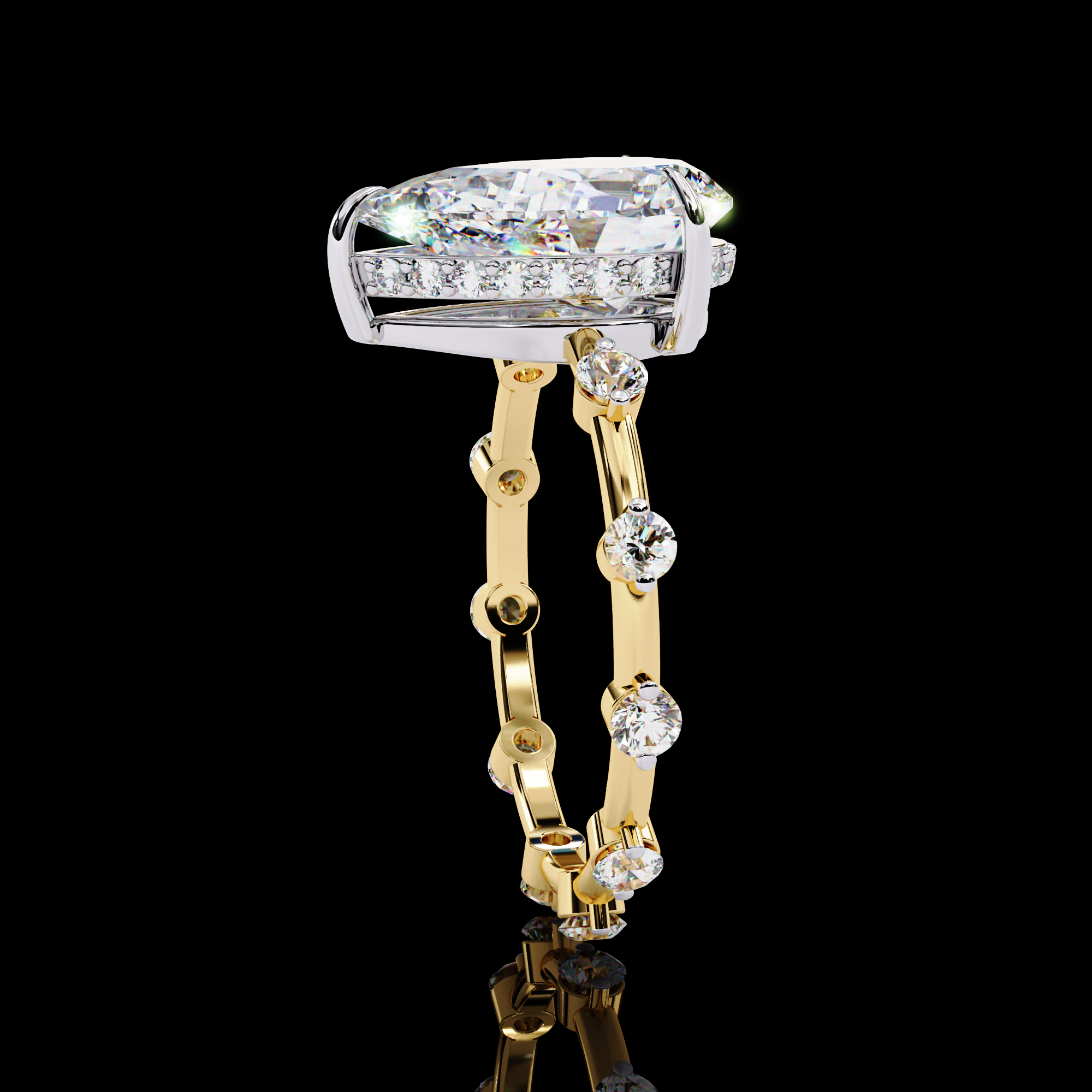 3 Carats Pear Shape Solitaire Ring5