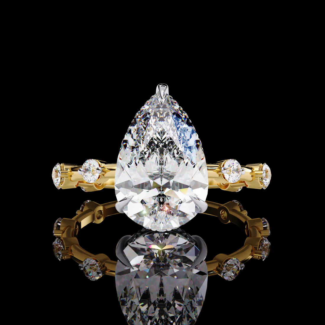 3 Carats Pear Shape Solitaire Ring6