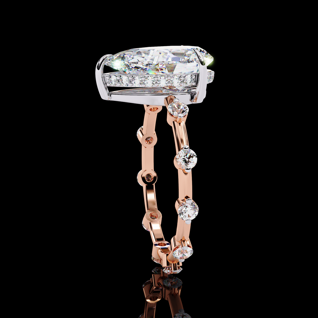 3 Carats Pear Shape Solitaire Ring9