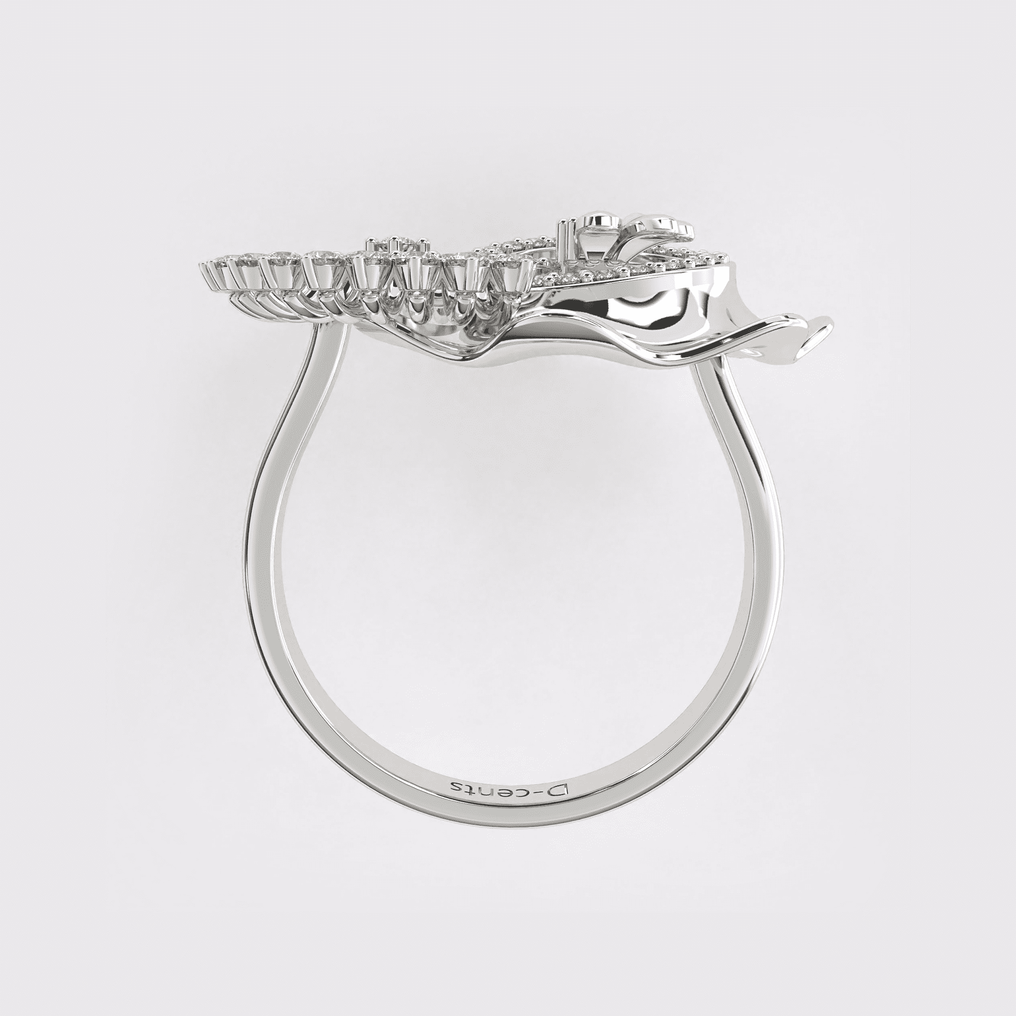 Double Circle 14k Gold Diamond Ring