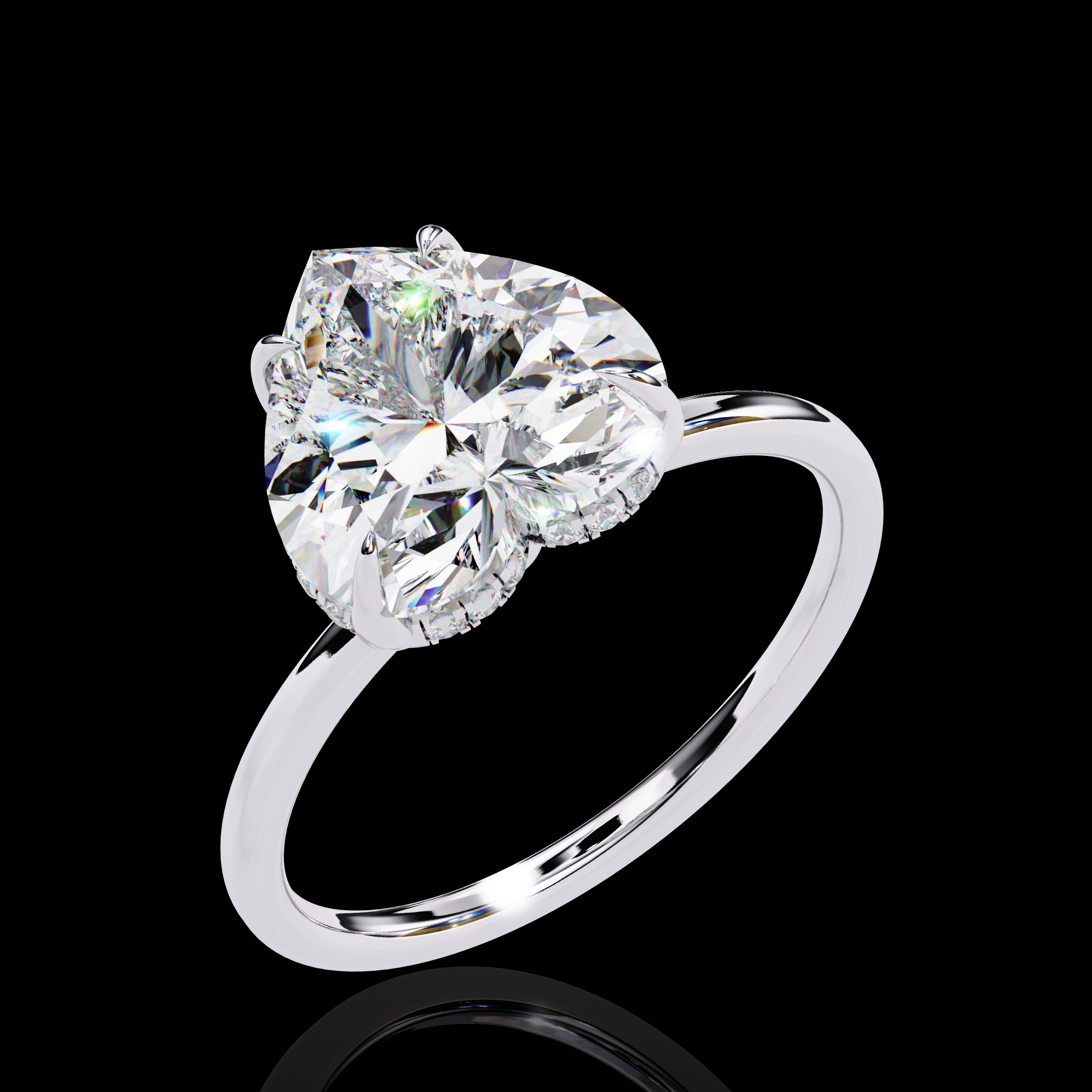 3 carats Heart Lab Grown Diamond Ring