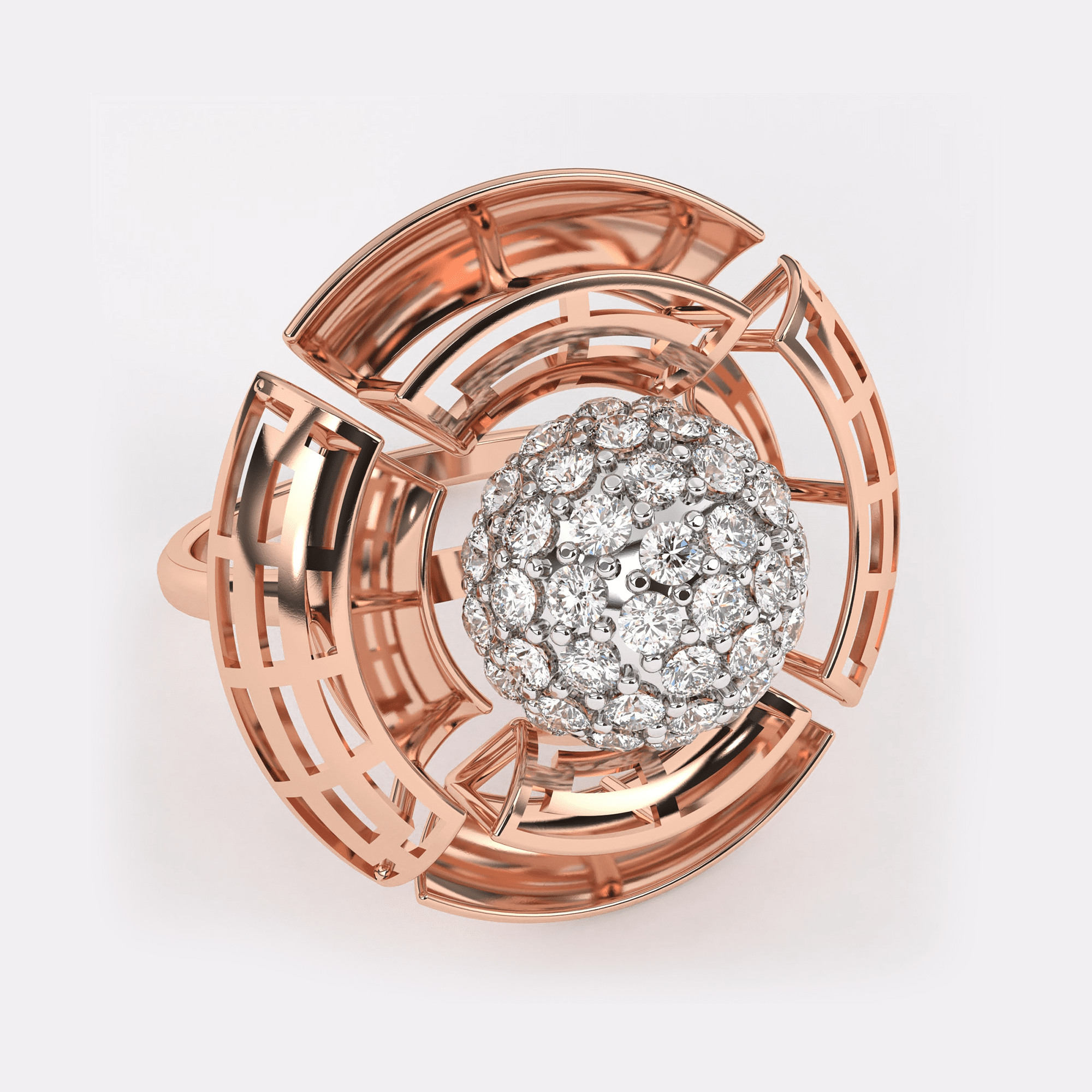 18k Gold Diamond Brooch Ring