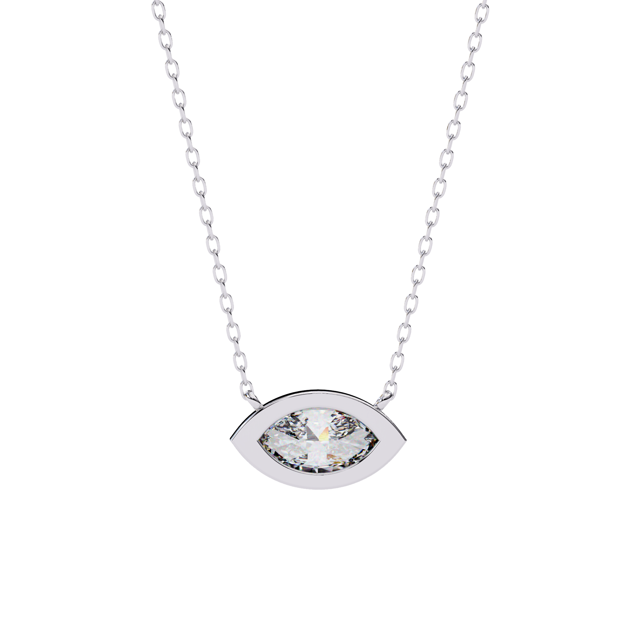 Bezel marquise Diamond pendant