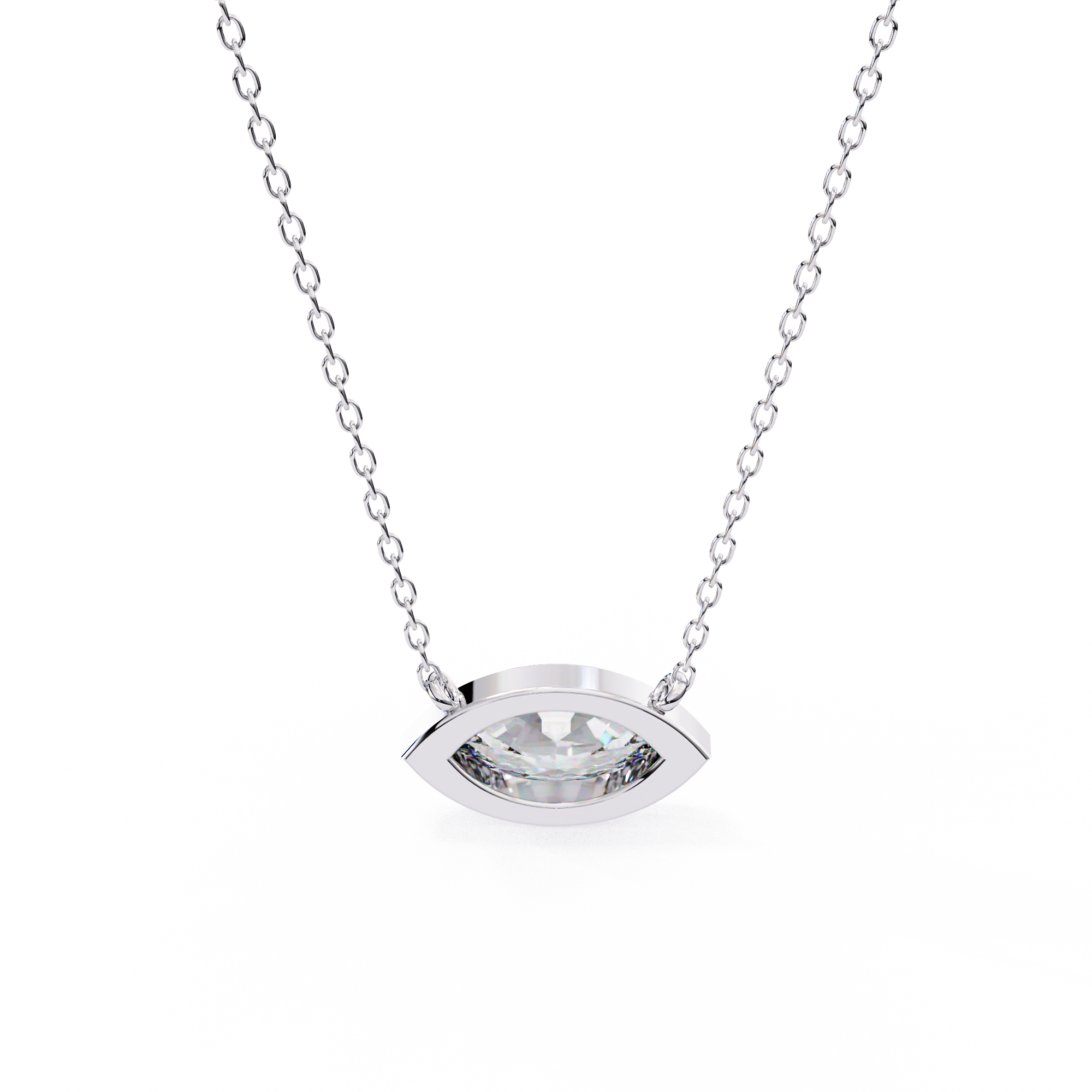 Bezel marquise Diamond pendant