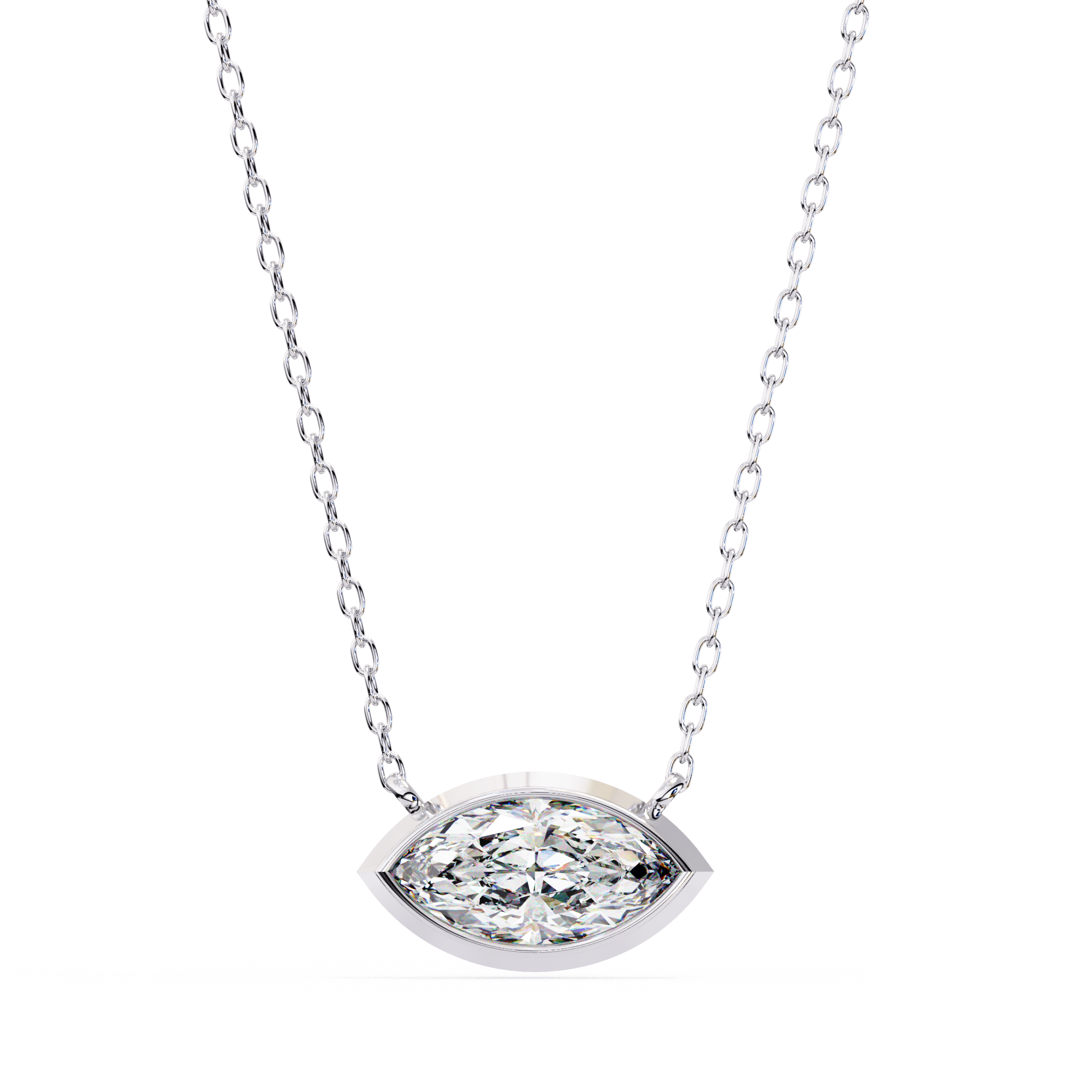 Bezel marquise Diamond pendant