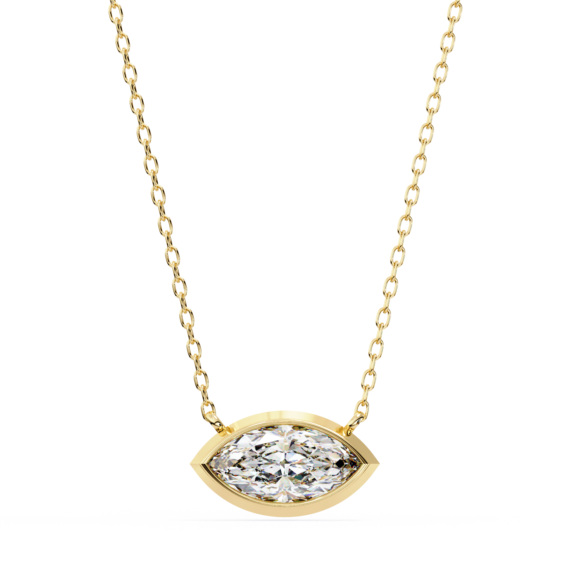 Bezel marquise Diamond pendant