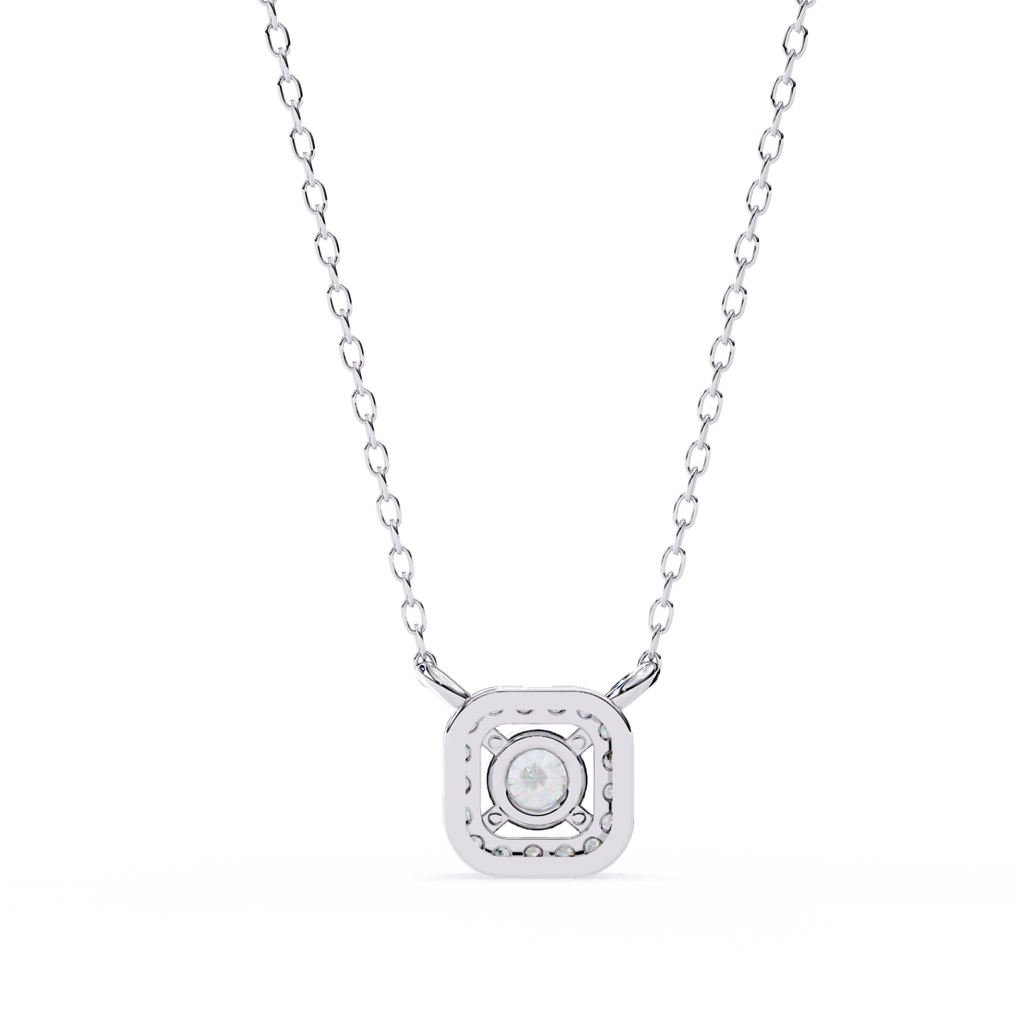Lab Grown Diamond Halo Pendant with Chain