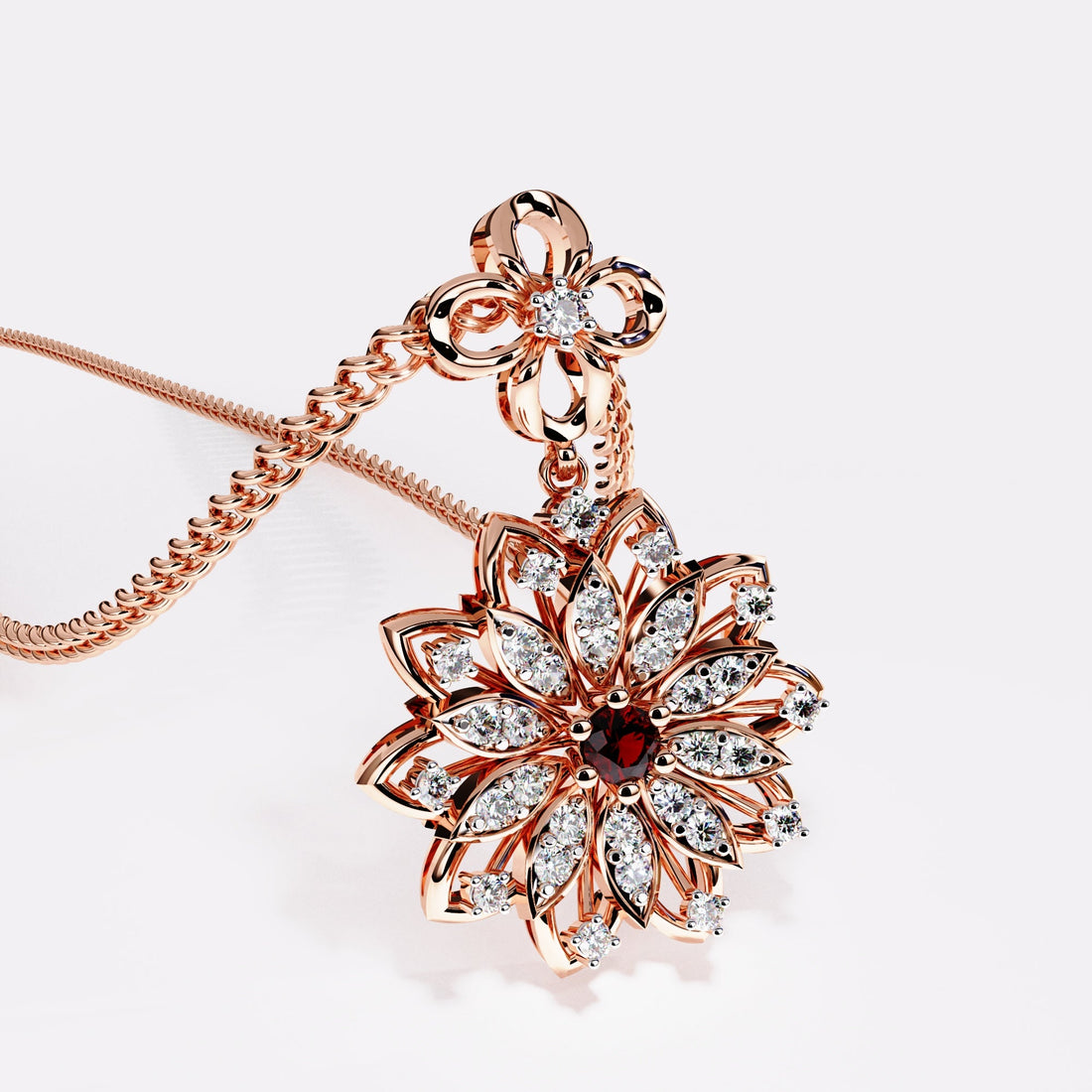 Twilight Bloom Diamond Pendant