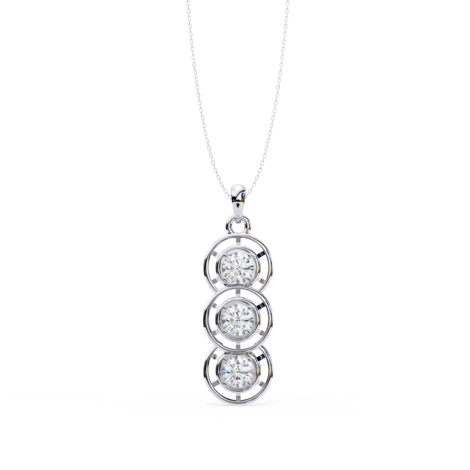Triple Round Diamond pendant