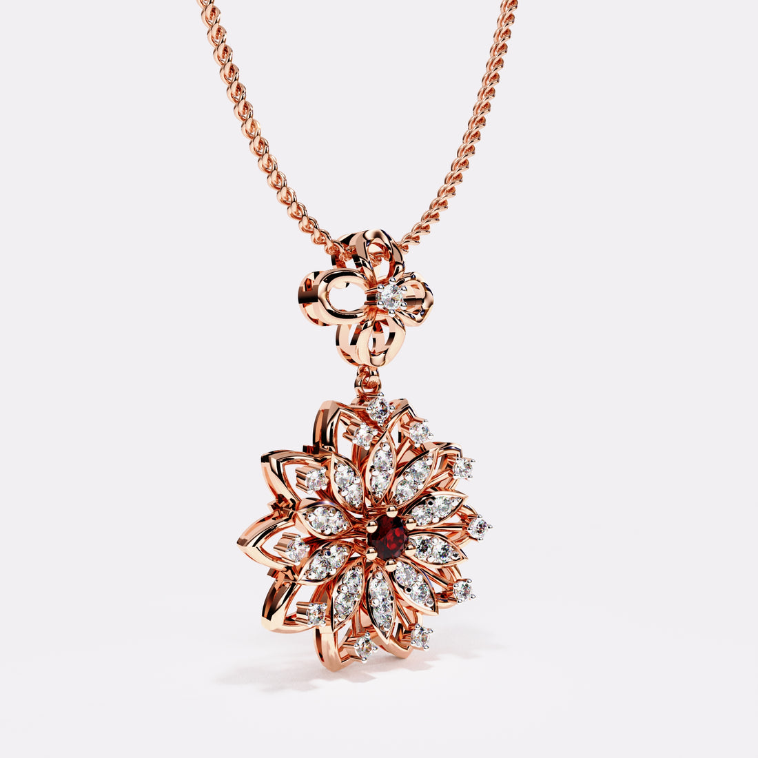 Twilight Bloom Diamond Pendant