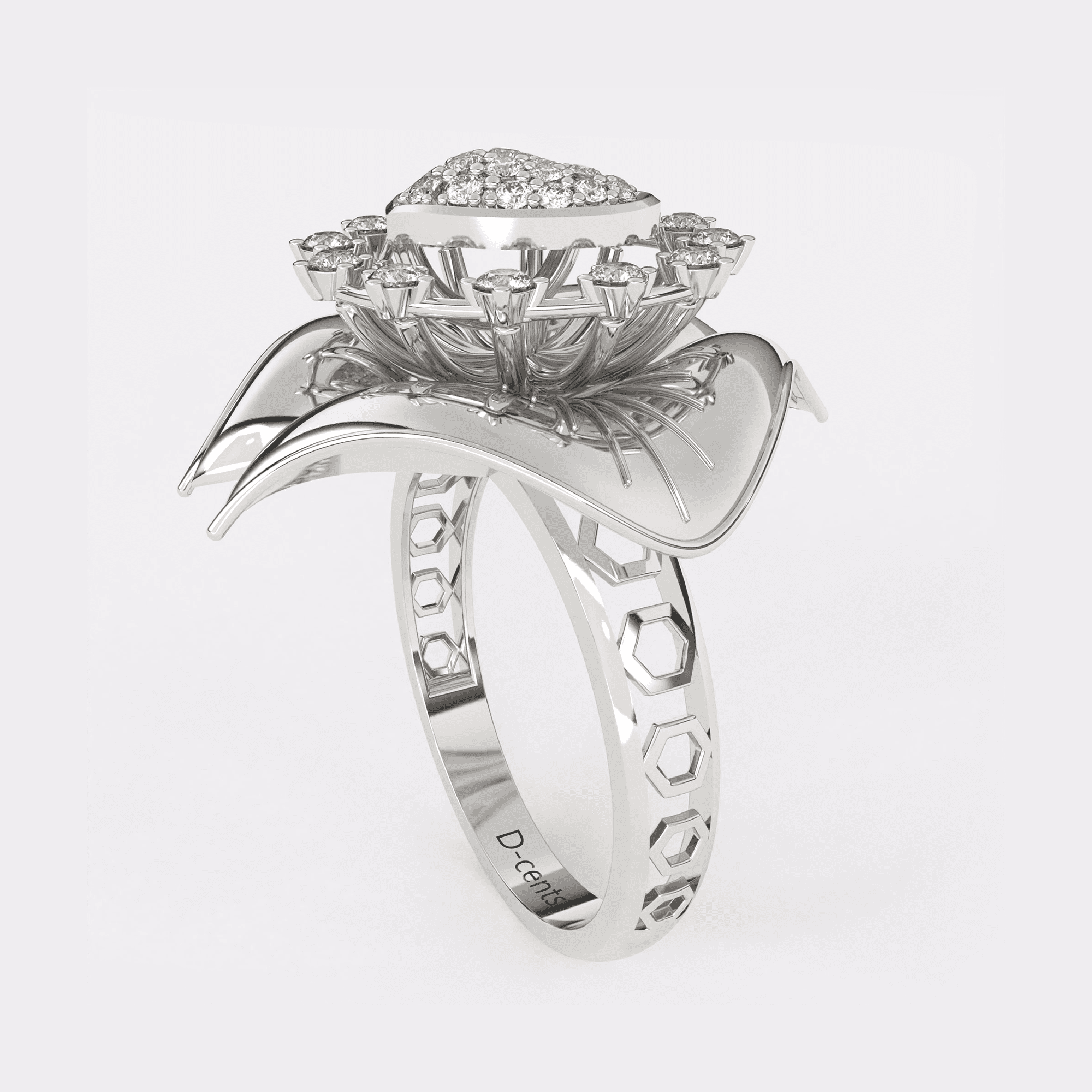 Golden Heart Diamond Ring