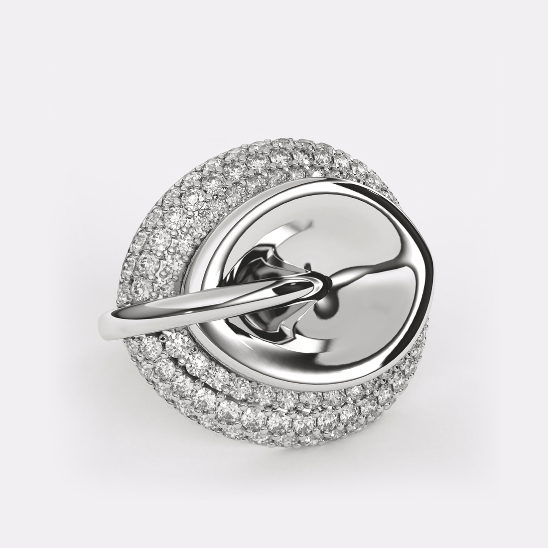 Curved Diamond Shell Ring