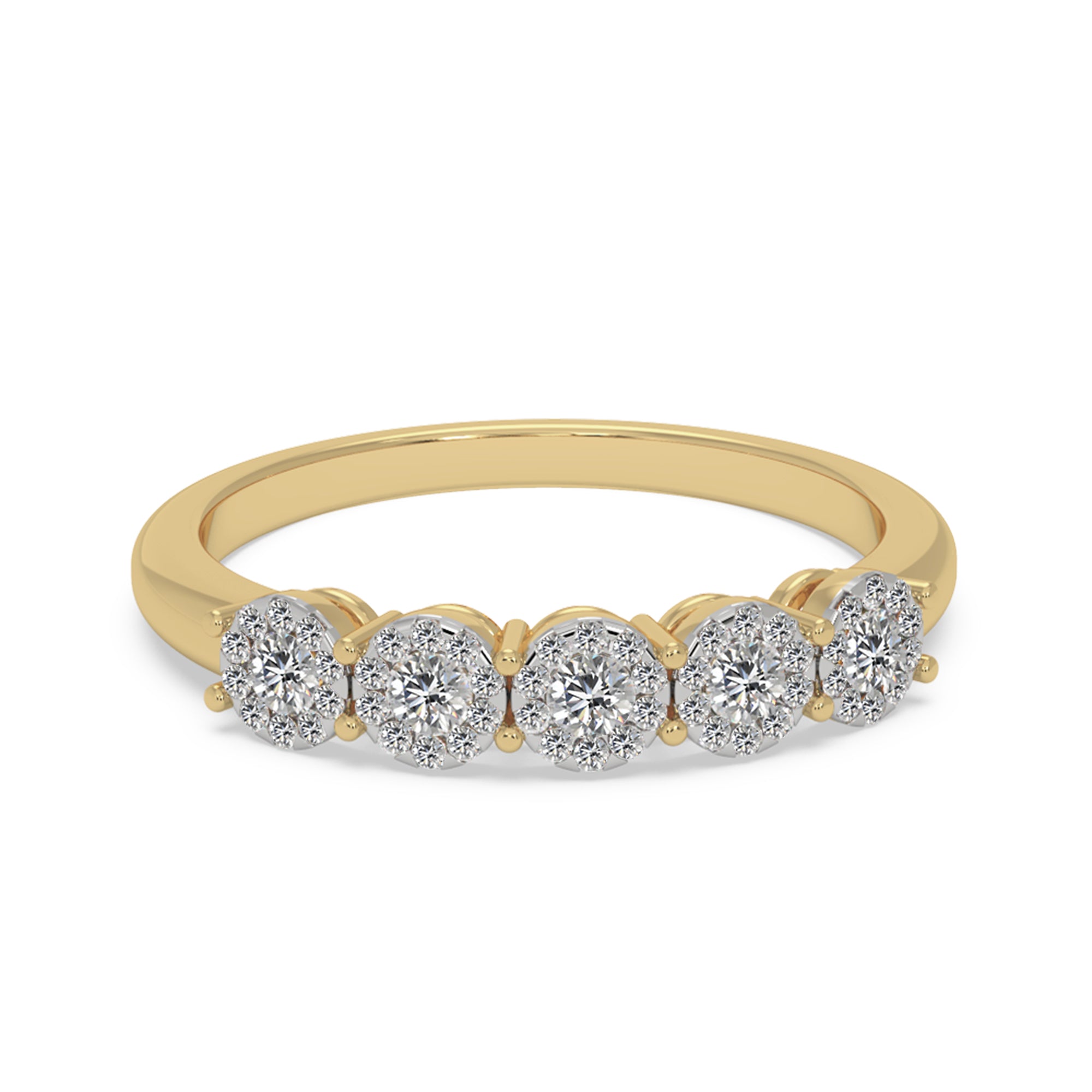 5-Stone Lab-Grown Diamond Halo Ring