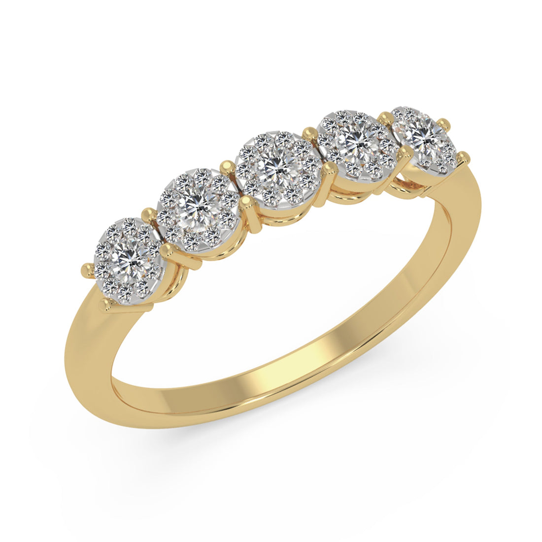 5-Stone Lab-Grown Diamond Halo Ring2