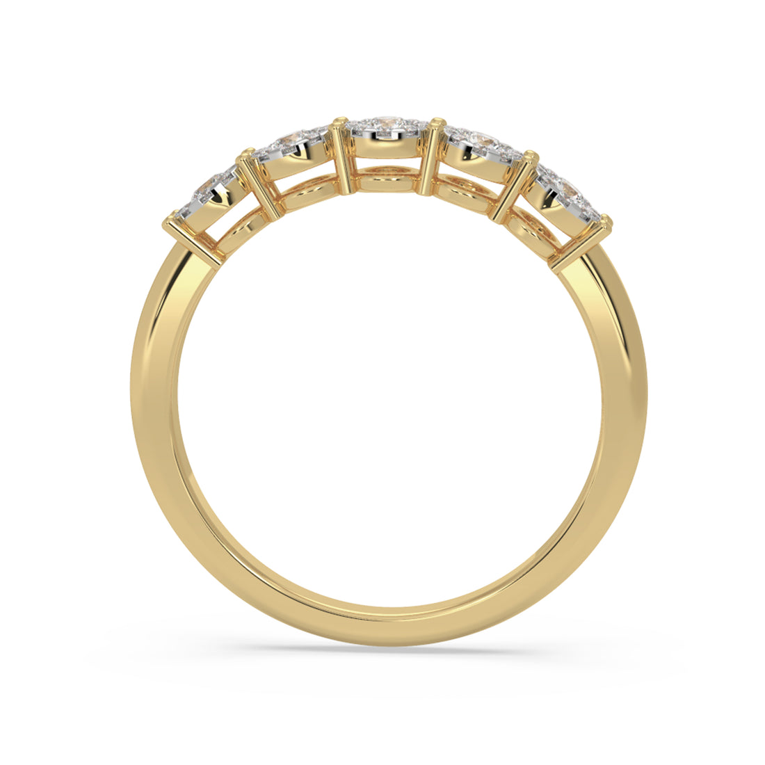 5-Stone Lab-Grown Diamond Halo Ring