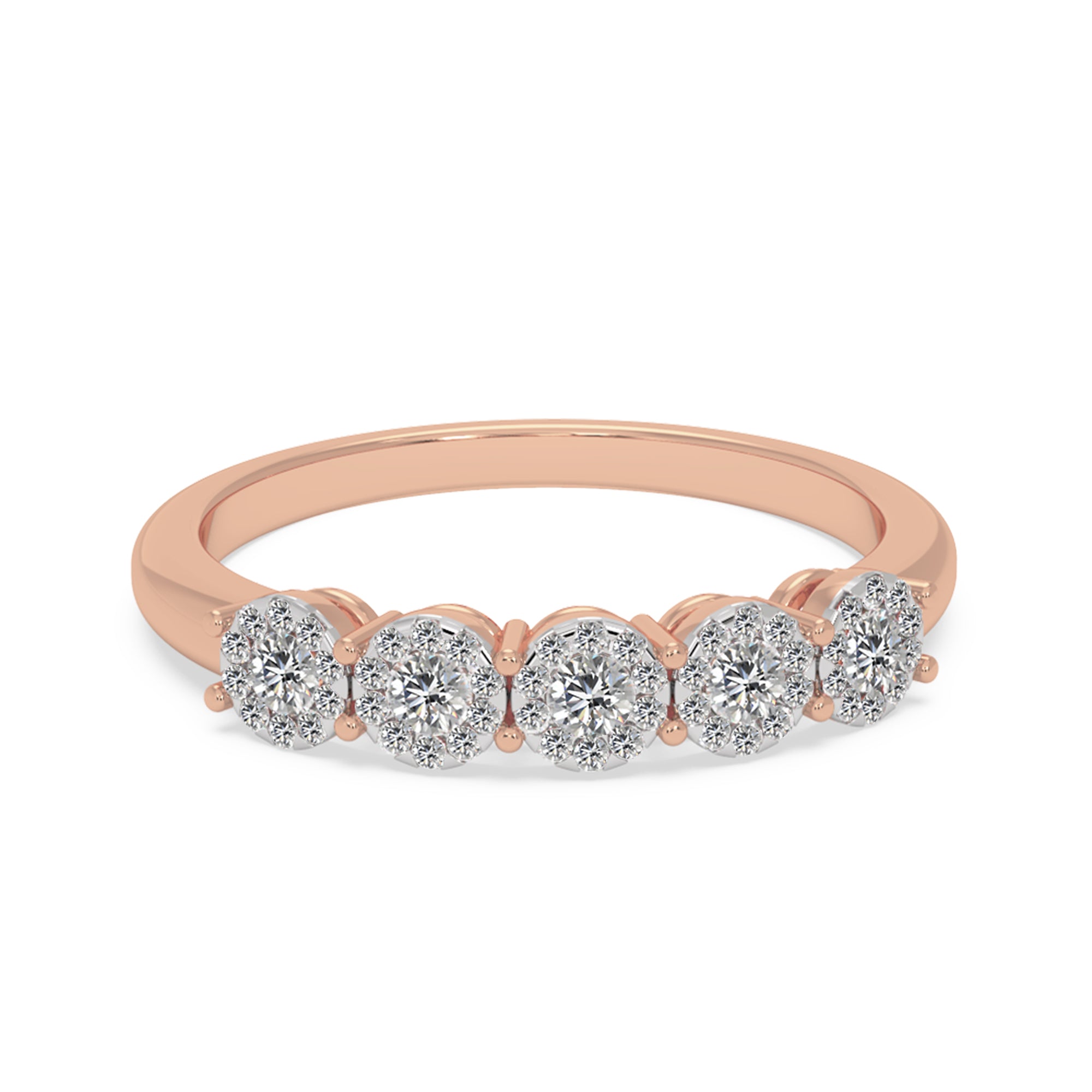 5-Stone Lab-Grown Diamond Halo Ring