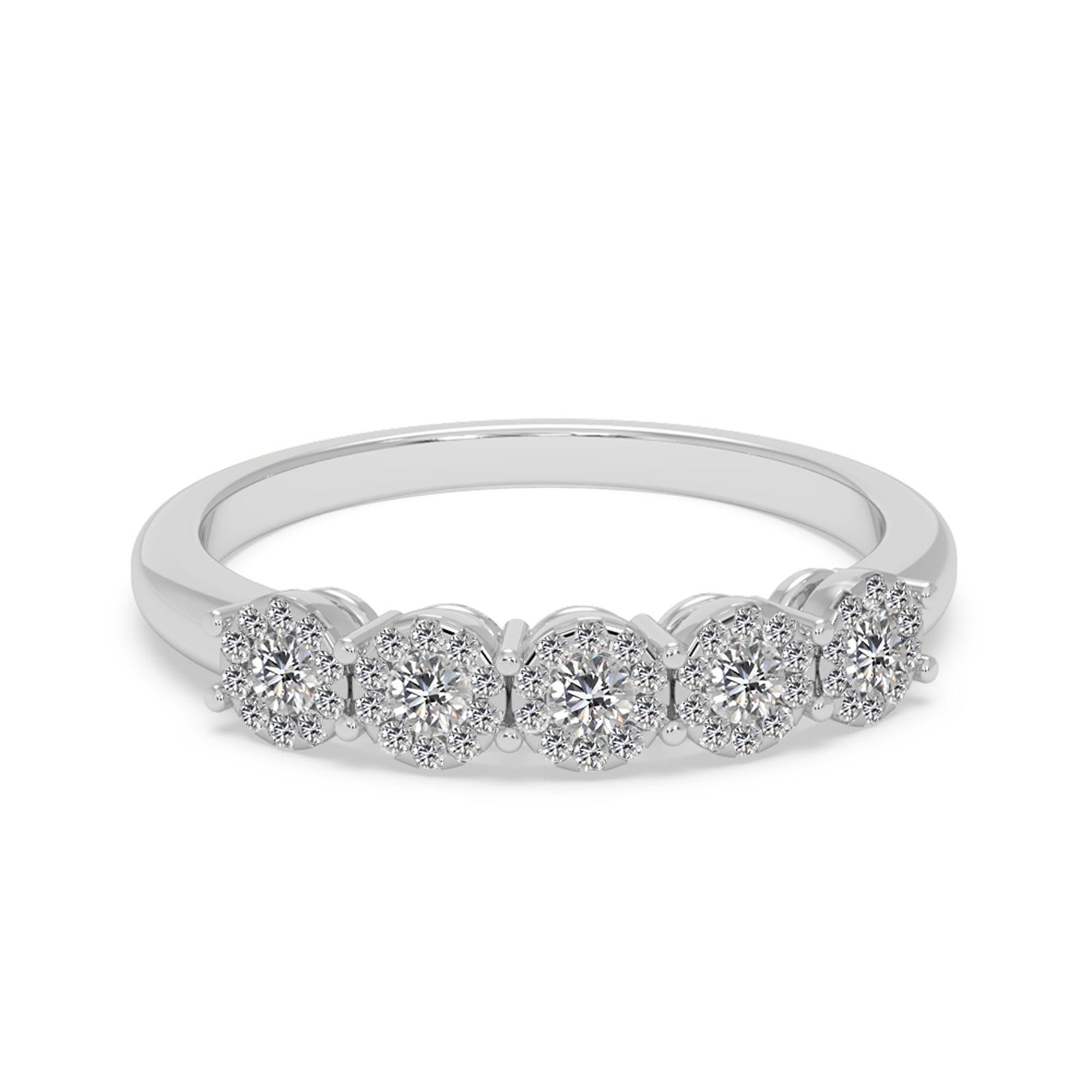 5-Stone Lab-Grown Diamond Halo Ring