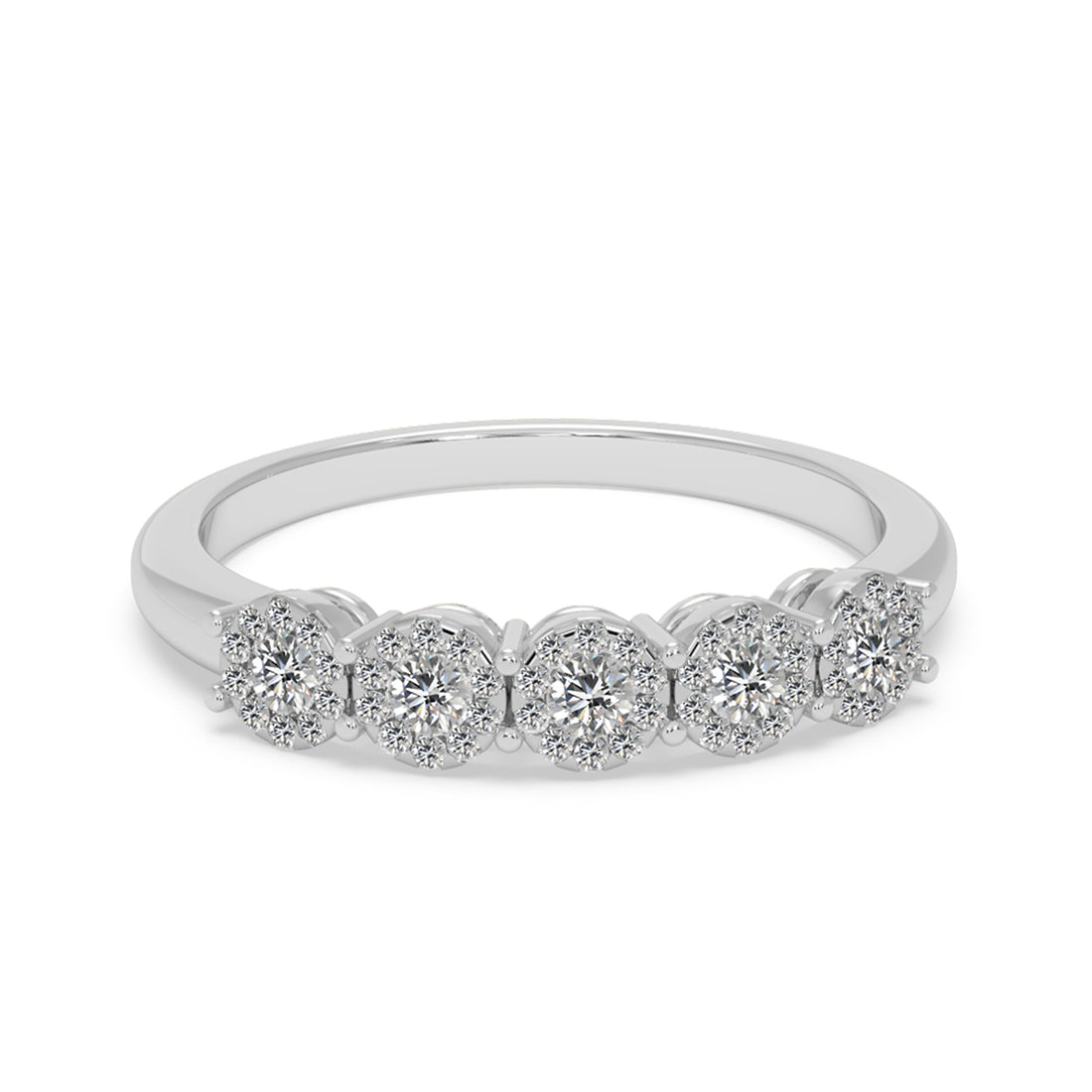 5-Stone Lab-Grown Diamond Halo Ring