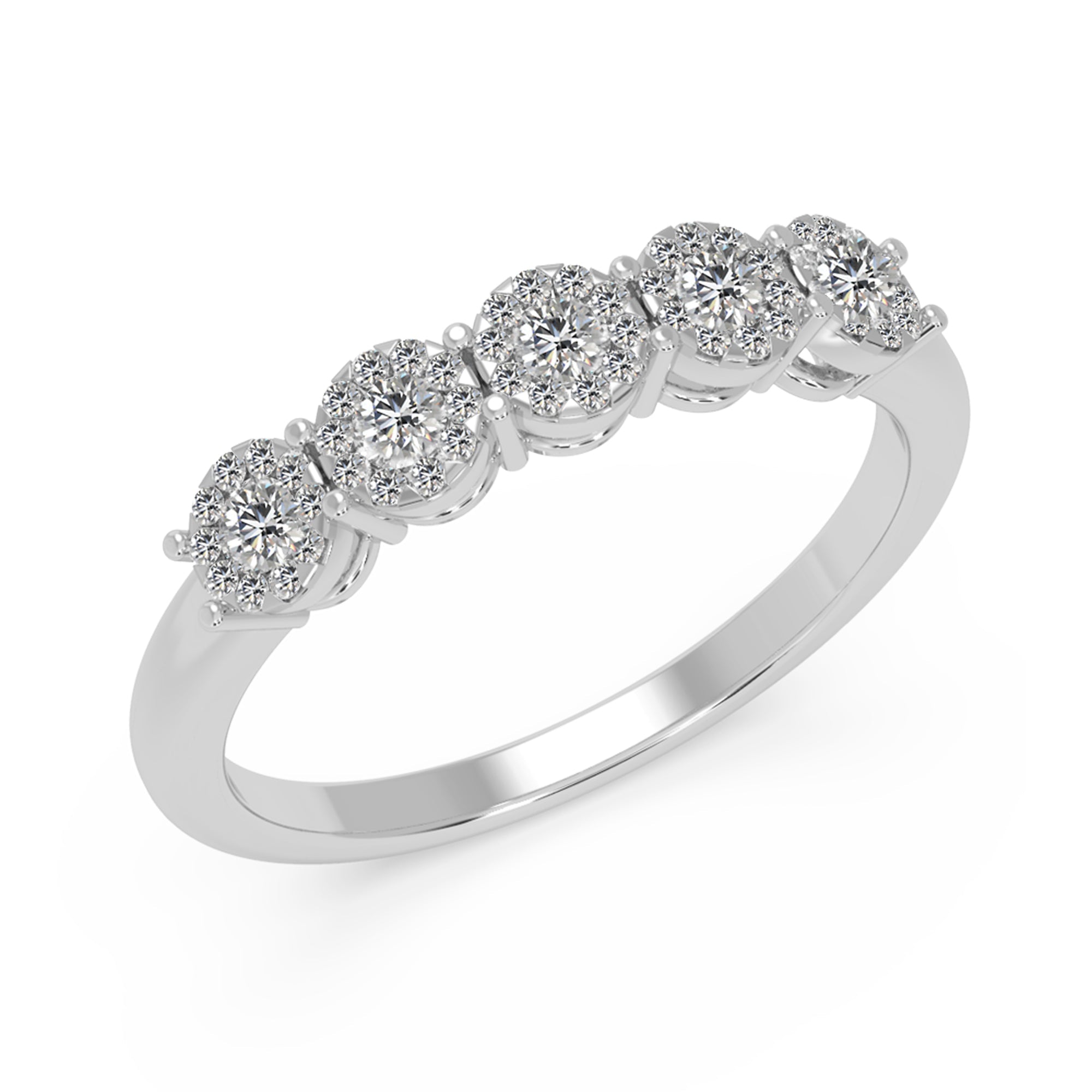5-Stone Lab-Grown Diamond Halo Ring