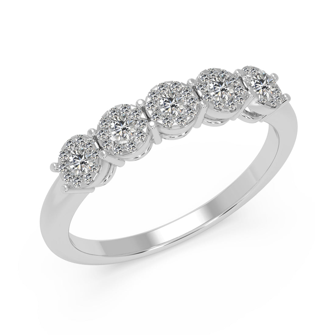 5-Stone Lab-Grown Diamond Halo Ring