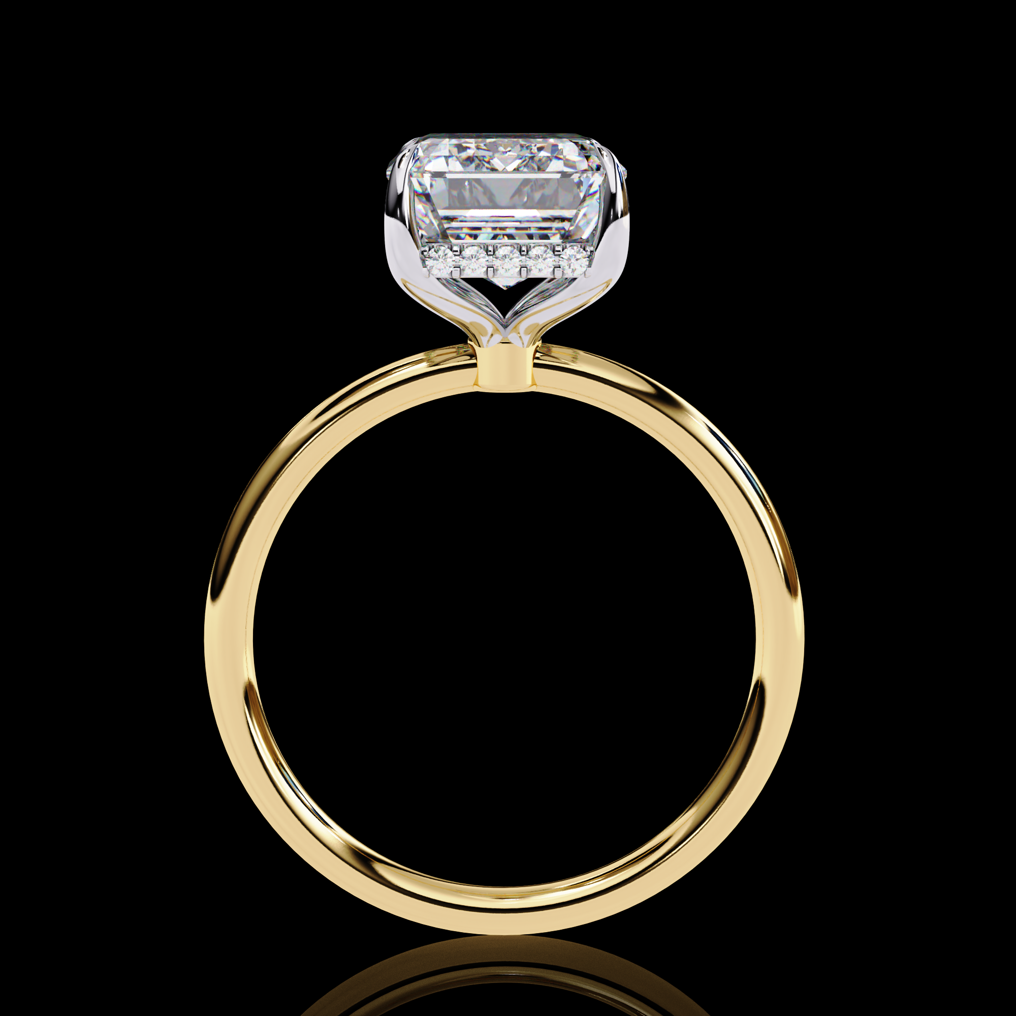 2.50 Carats Solitaire Emerald Diamond Ring