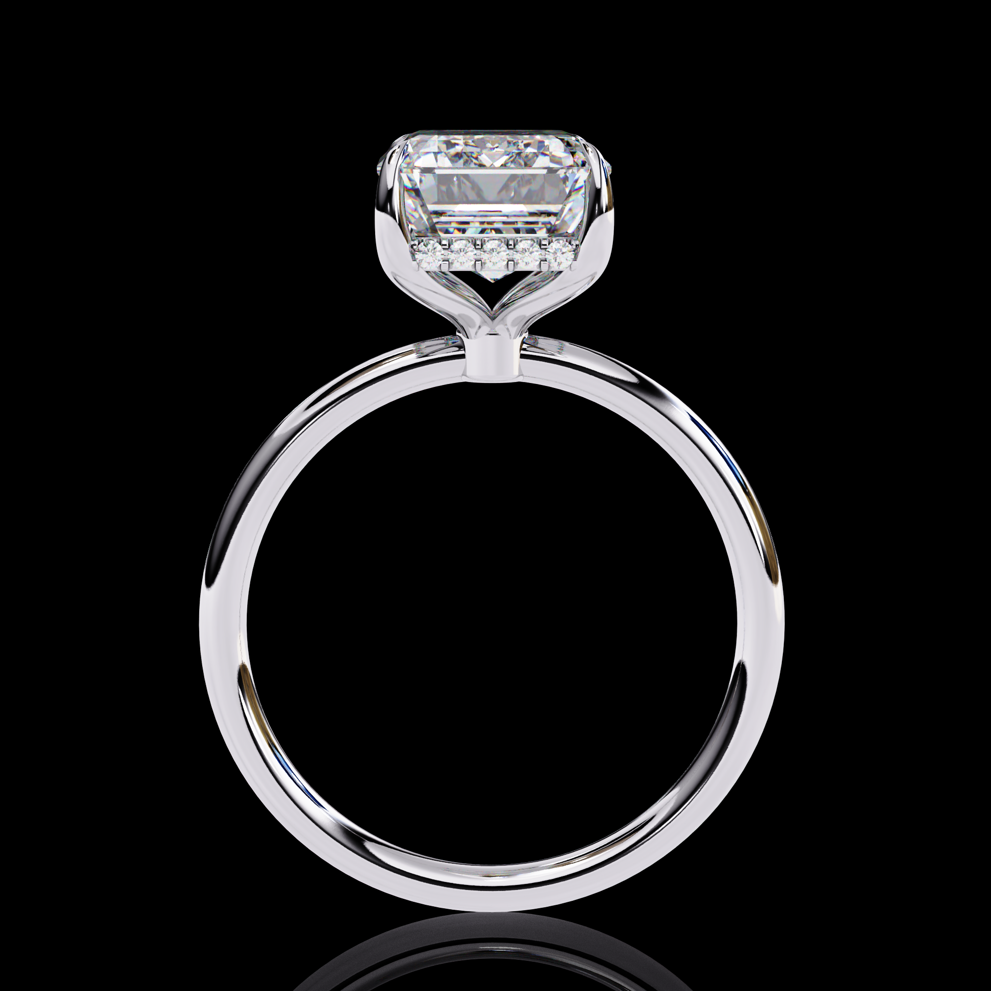 2.50 Carats Solitaire Emerald Diamond Ring