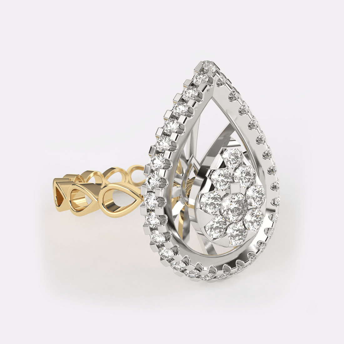 Pear Shape 18k Gold Diamond Ring