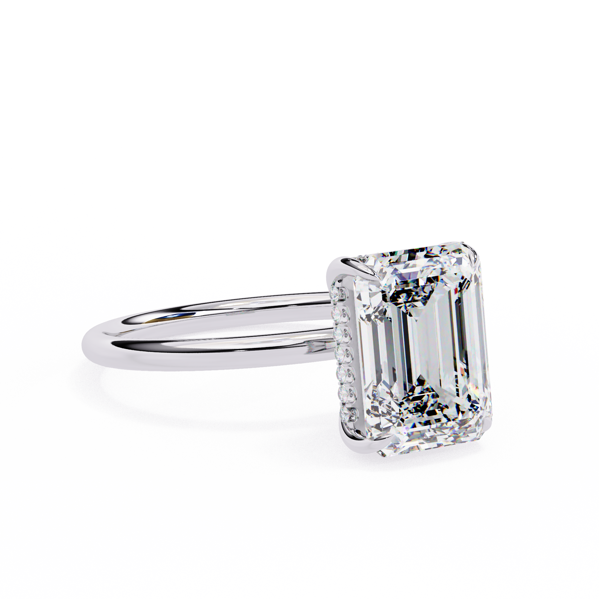 2.50 Carats Solitaire Emerald Diamond Ring