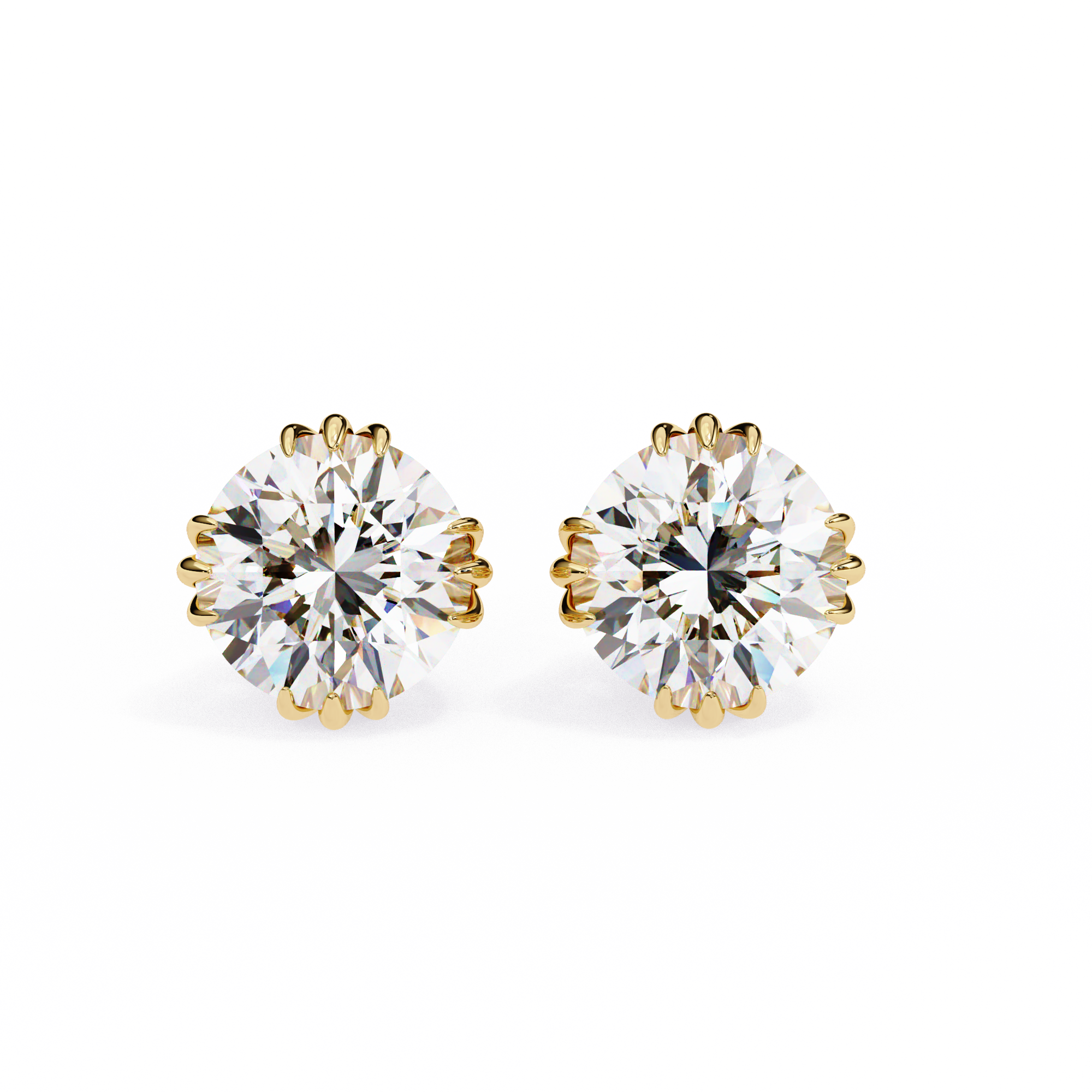 2.80 Carat Classic Solitaire Round Studs