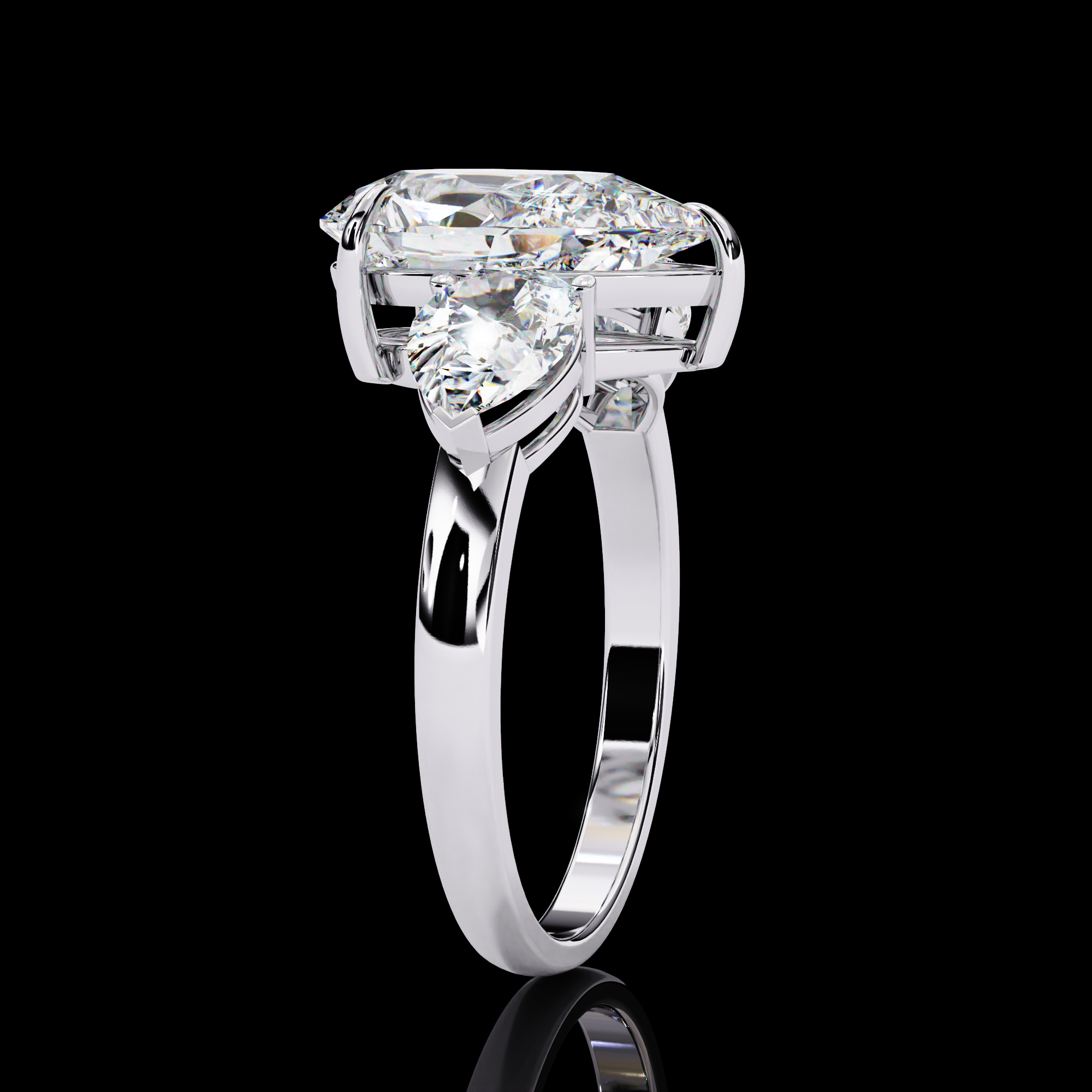Triad Solitaire Lab Grown Diamond Ring