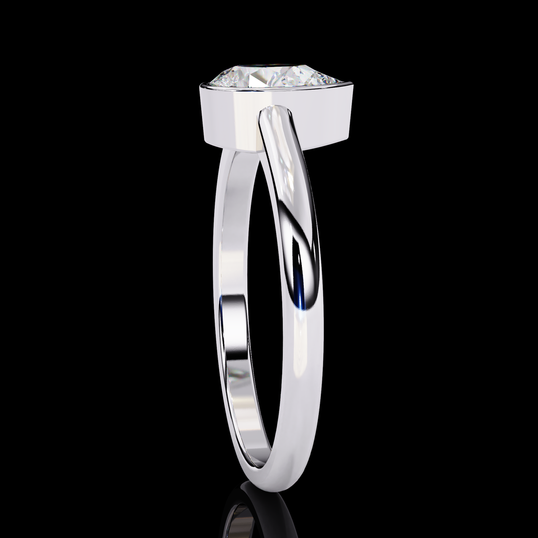60 Cent Bezel Pear Diamond Ring