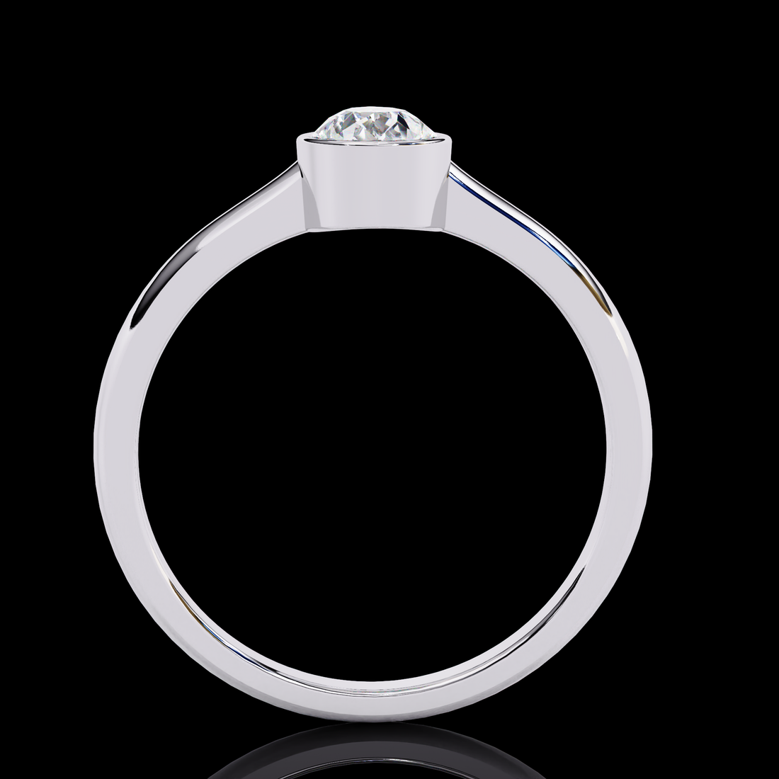 60 Cent Bezel Pear Diamond Ring