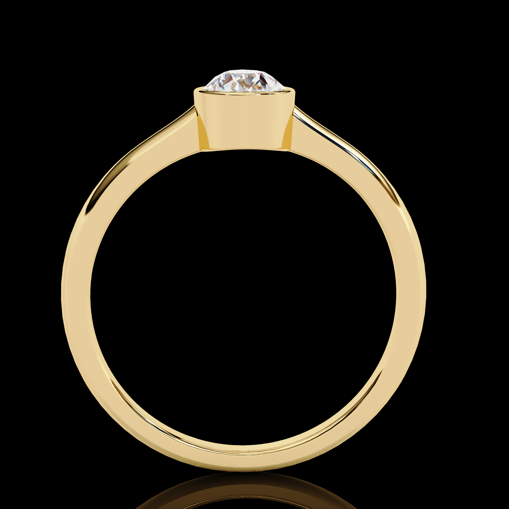 60 Cent Bezel Pear Diamond Ring