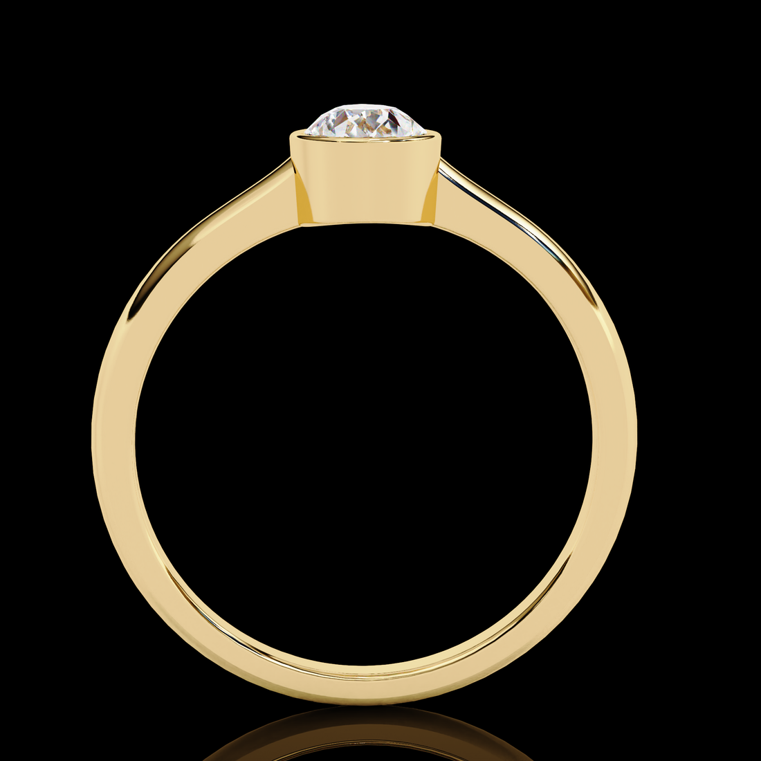60 Cent Bezel Pear Diamond Ring