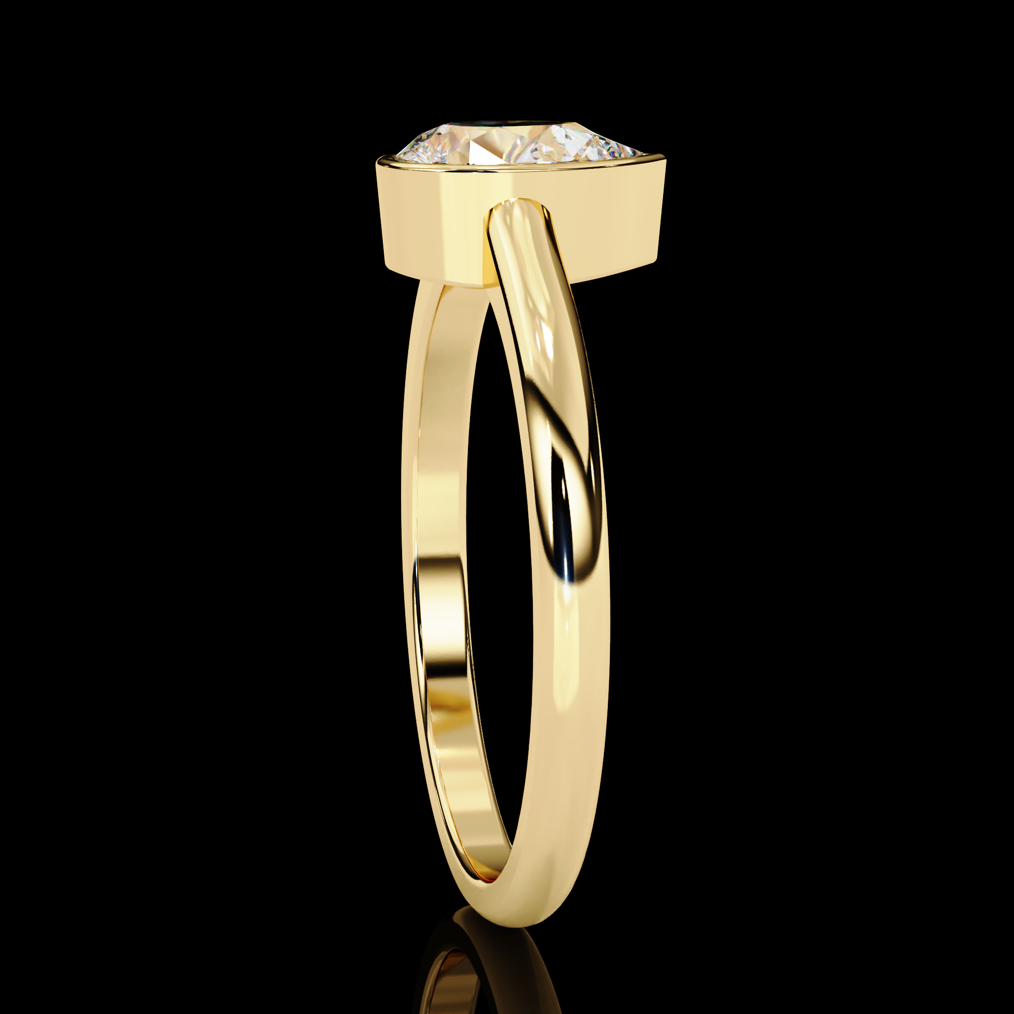 60 Cent Bezel Pear Diamond Ring