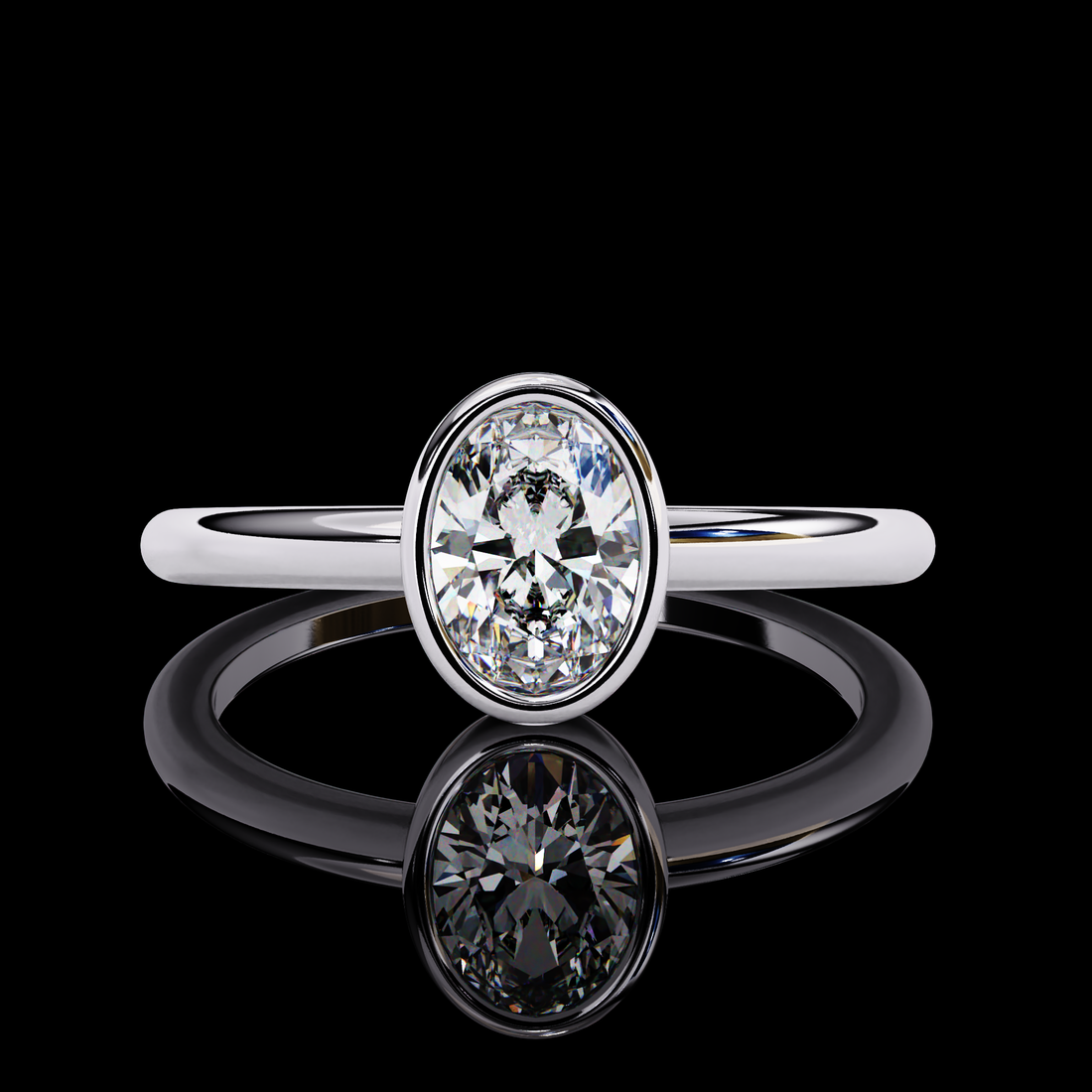 65 Cents Oval Diamond Ring