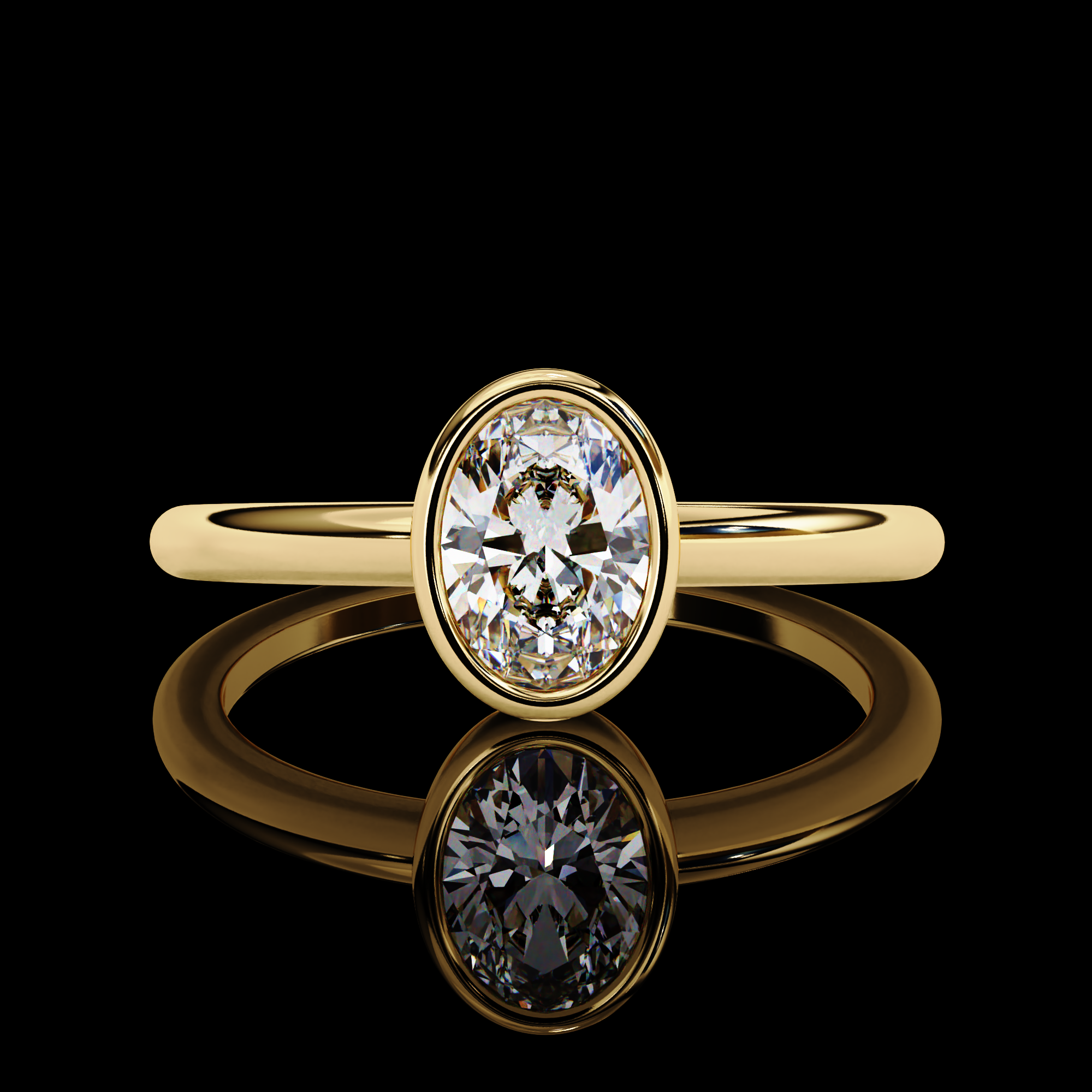 65 Cents Oval Diamond Ring