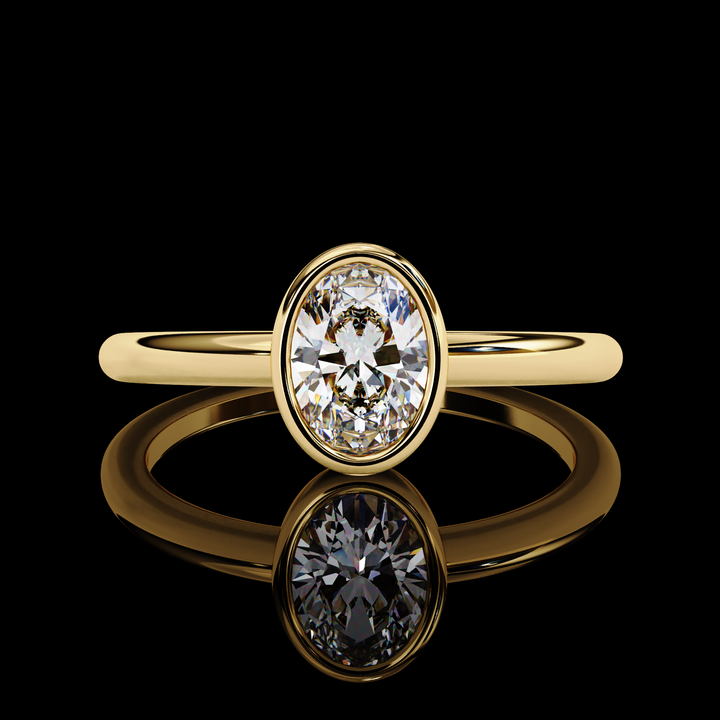 65 Cents Oval Diamond Ring