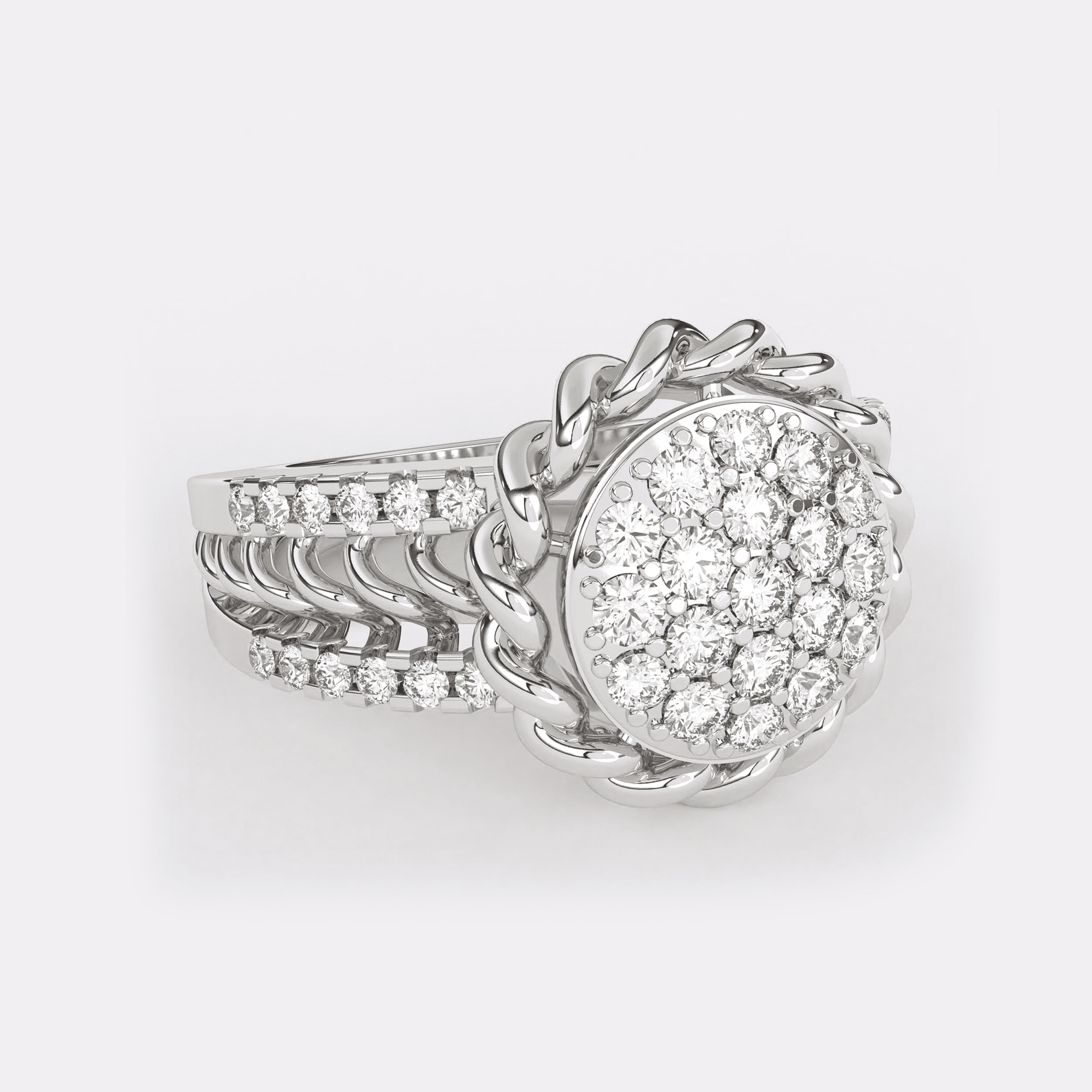 Floral Filigree Diamond Ring