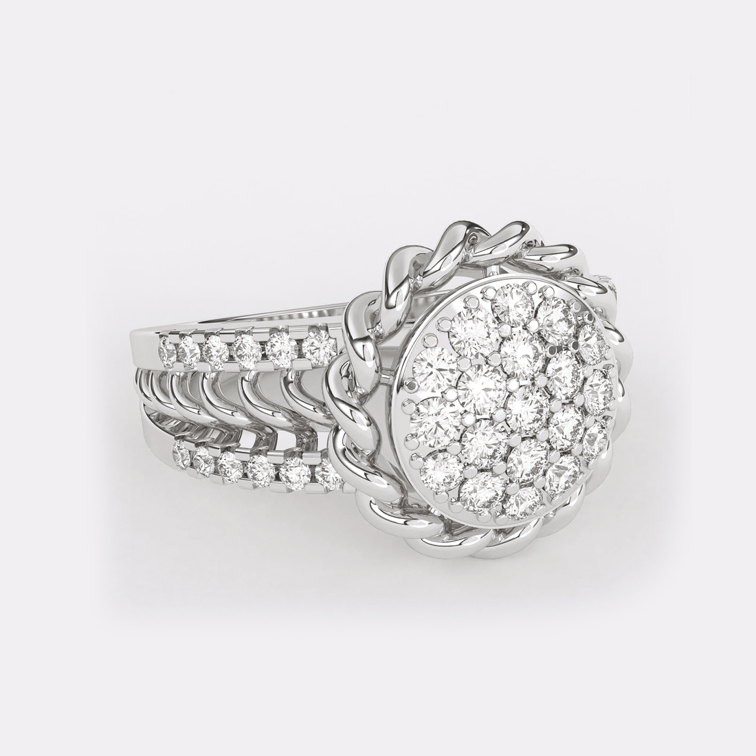 Floral Filigree Diamond Ring