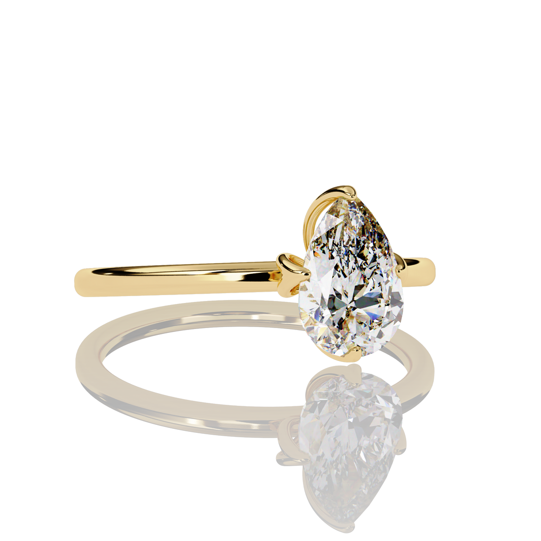 75 cent Pear Diamond Ring