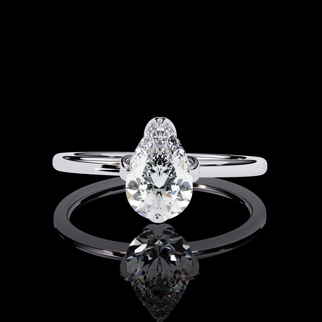 75 cent Pear Diamond Ring