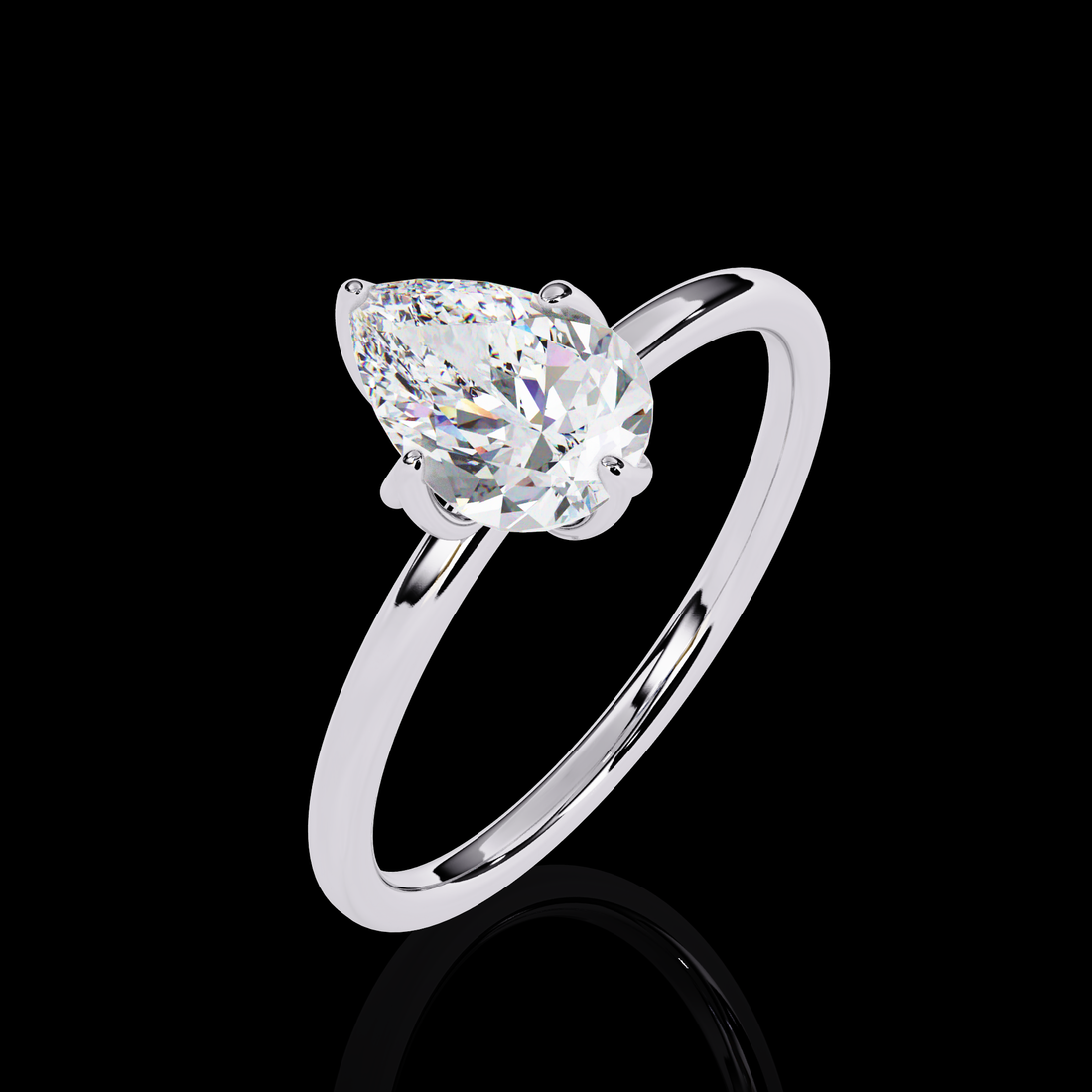 75 cent Pear Diamond Ring