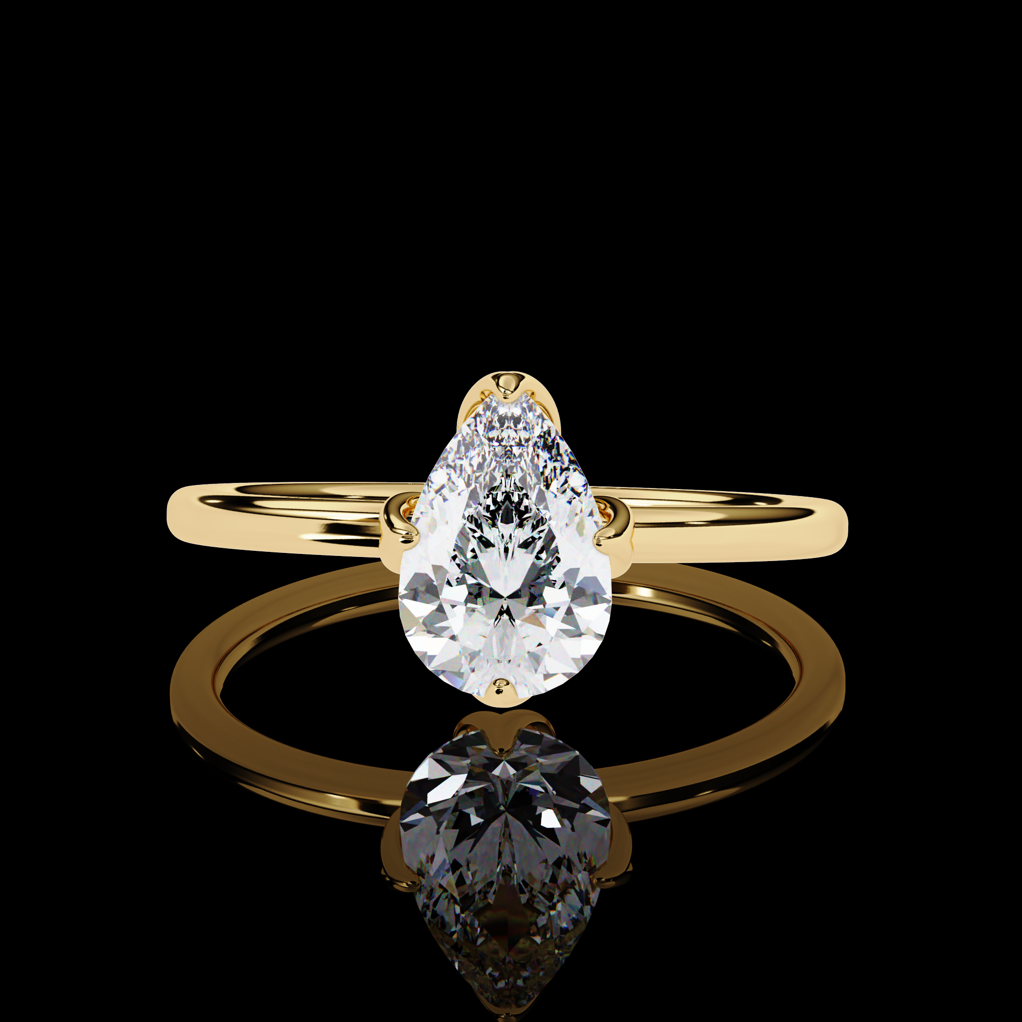 75 cent Pear Diamond Ring