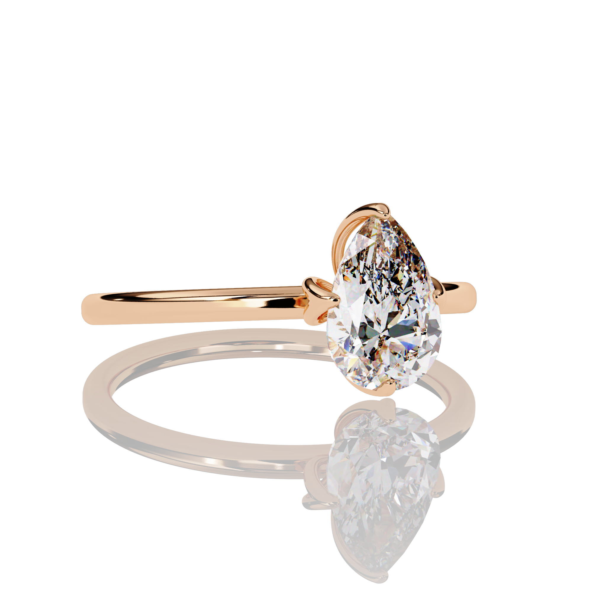 75 cent Pear Diamond Ring