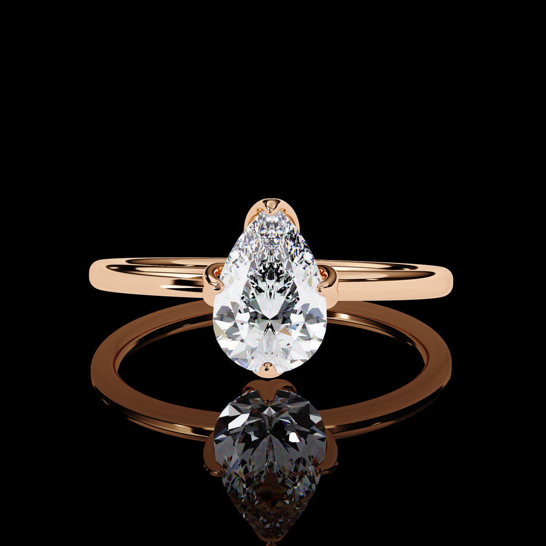 75 cent Pear Diamond Ring