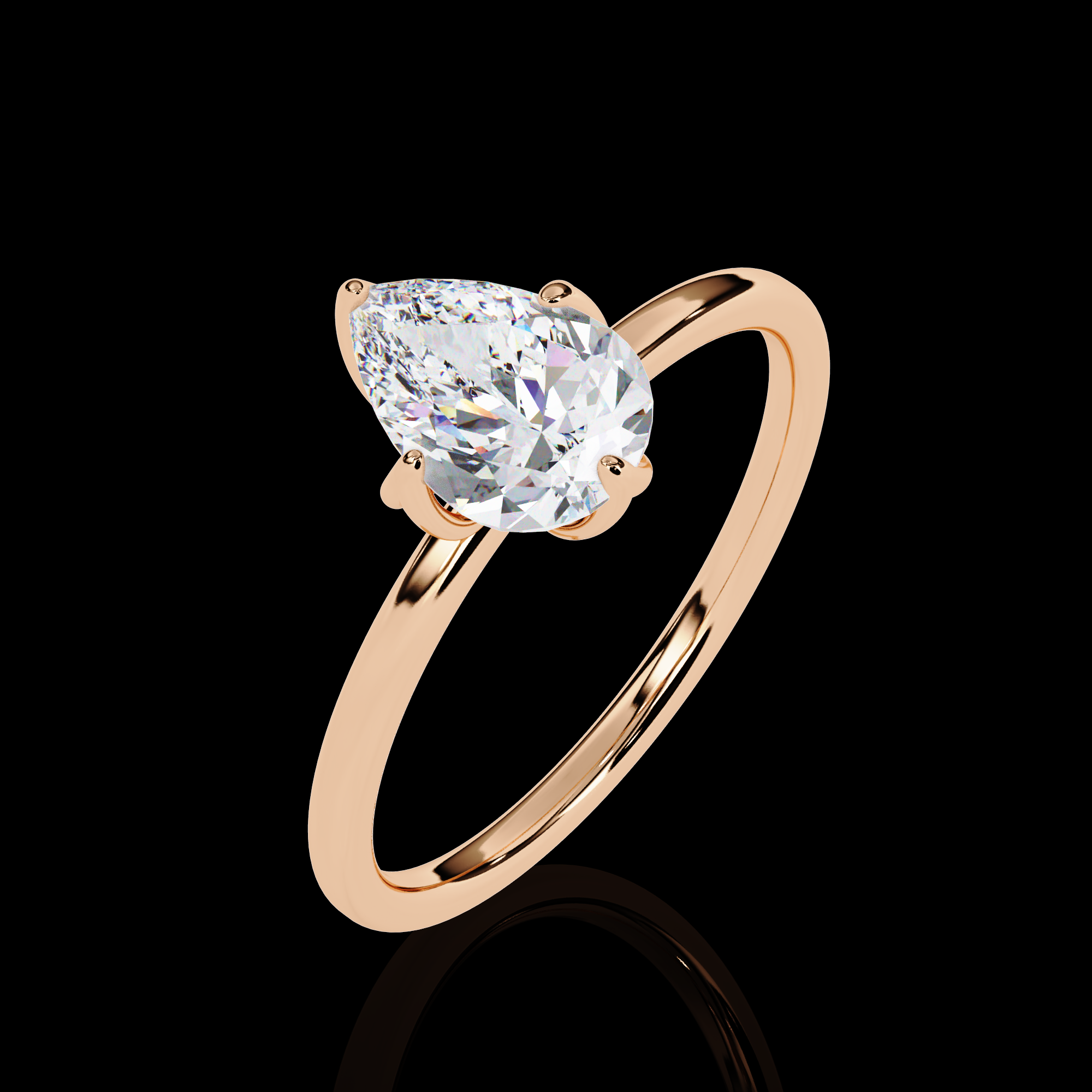 75 cent Pear Diamond Ring