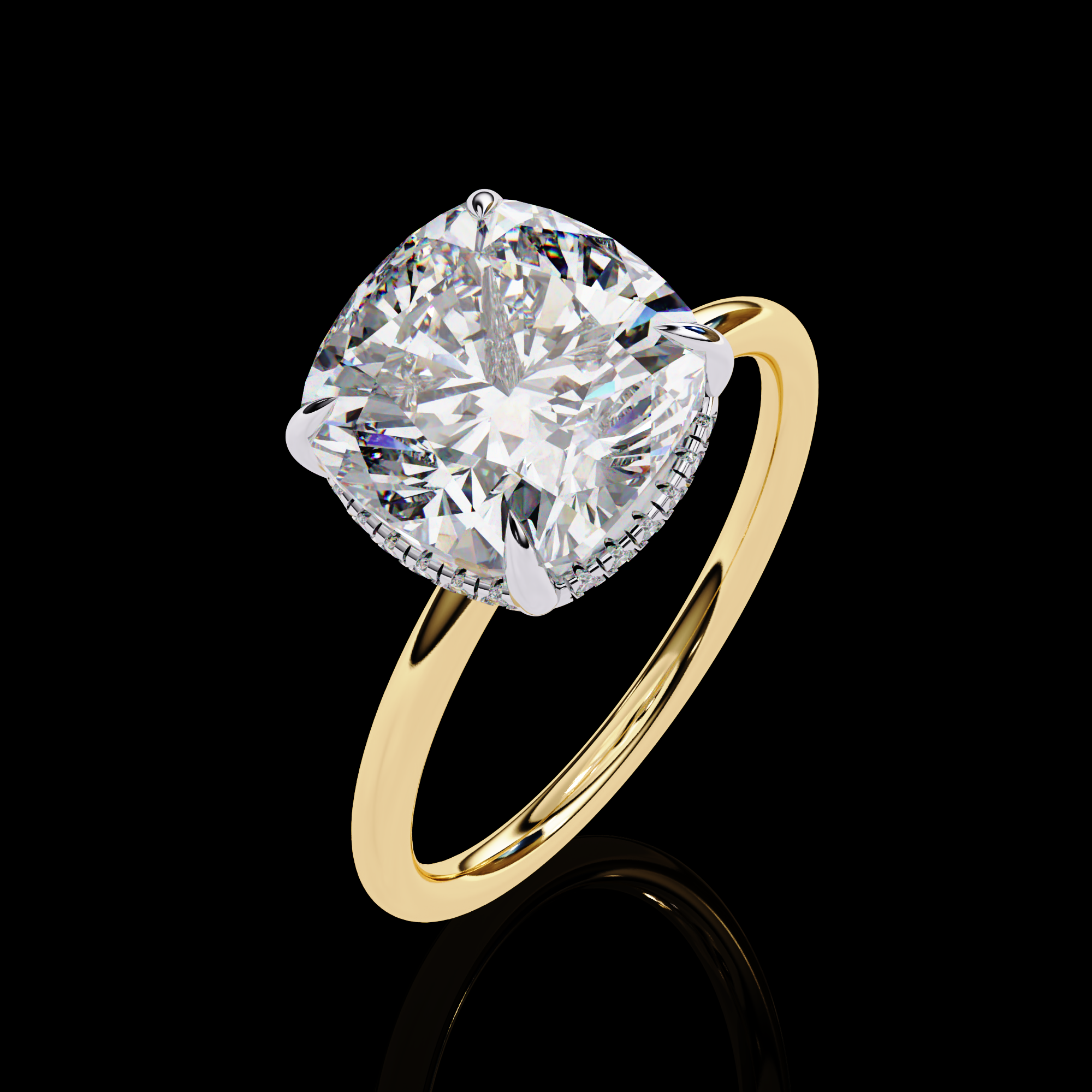 Cushion Solitaire Lab Grown Diamond Ring